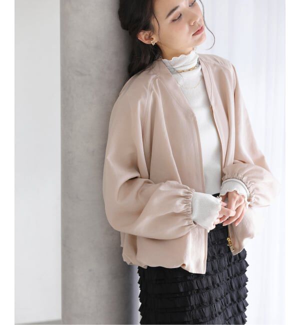  「《予約》【洗える】バルーンライトブルゾン」|その他|ピンク