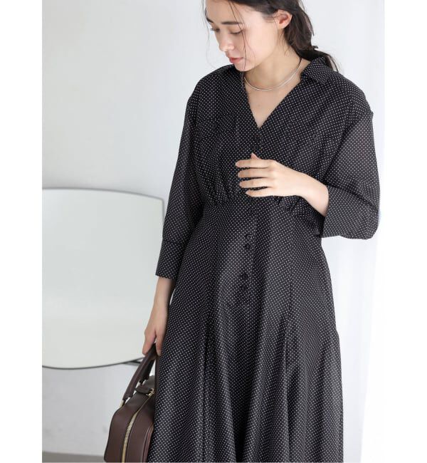  「《予約》【洗える】ポケットシャツワンピース」|ワンピース|ブラック