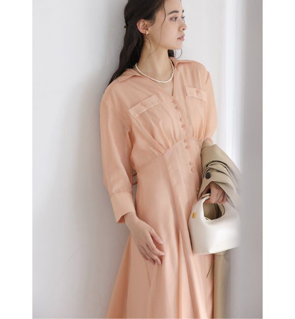  「《予約》【洗える】ポケットシャツワンピース」|ワンピース|