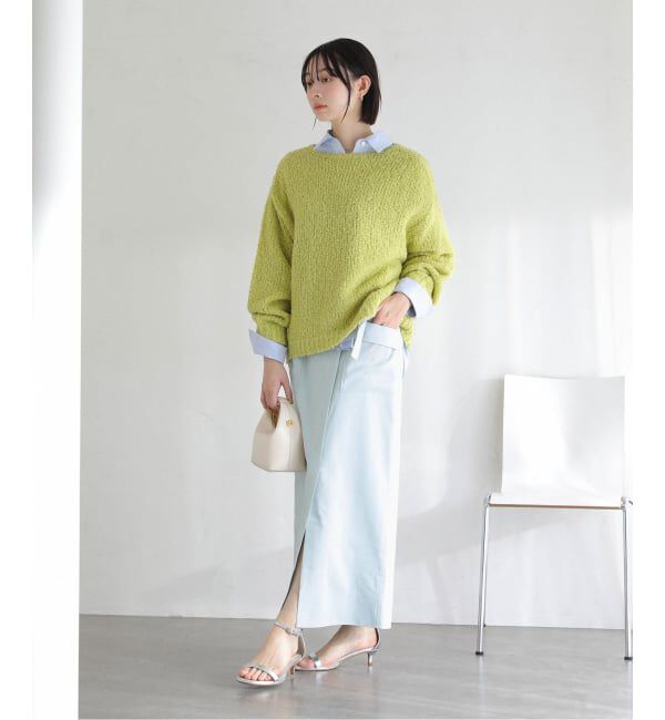  「《予約》【洗える】リネン混タイトスカート」|スカート|