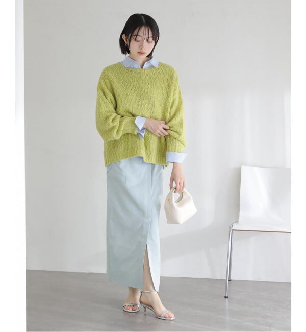  「《予約》【洗える】リネン混タイトスカート」|スカート|