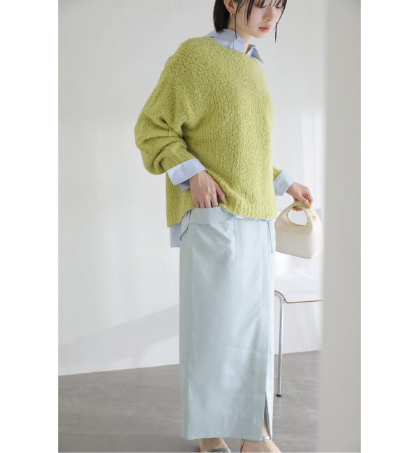  「《予約》【洗える】リネン混タイトスカート」|スカート|