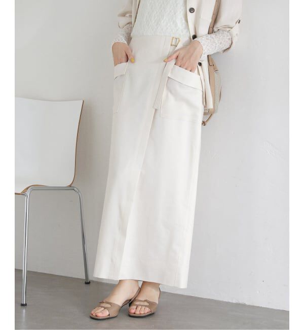  「《予約》【洗える】リネン混タイトスカート」|スカート|ナチュラル