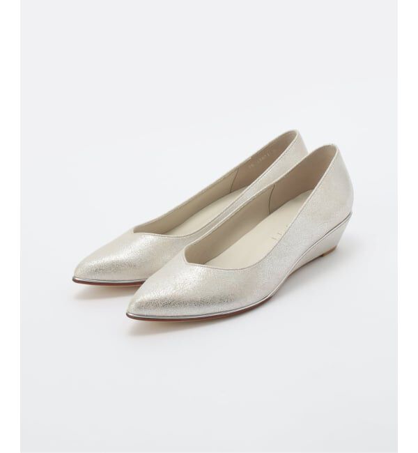  「3.5cmメタルラインウェッジ」|パンプス|シルバー