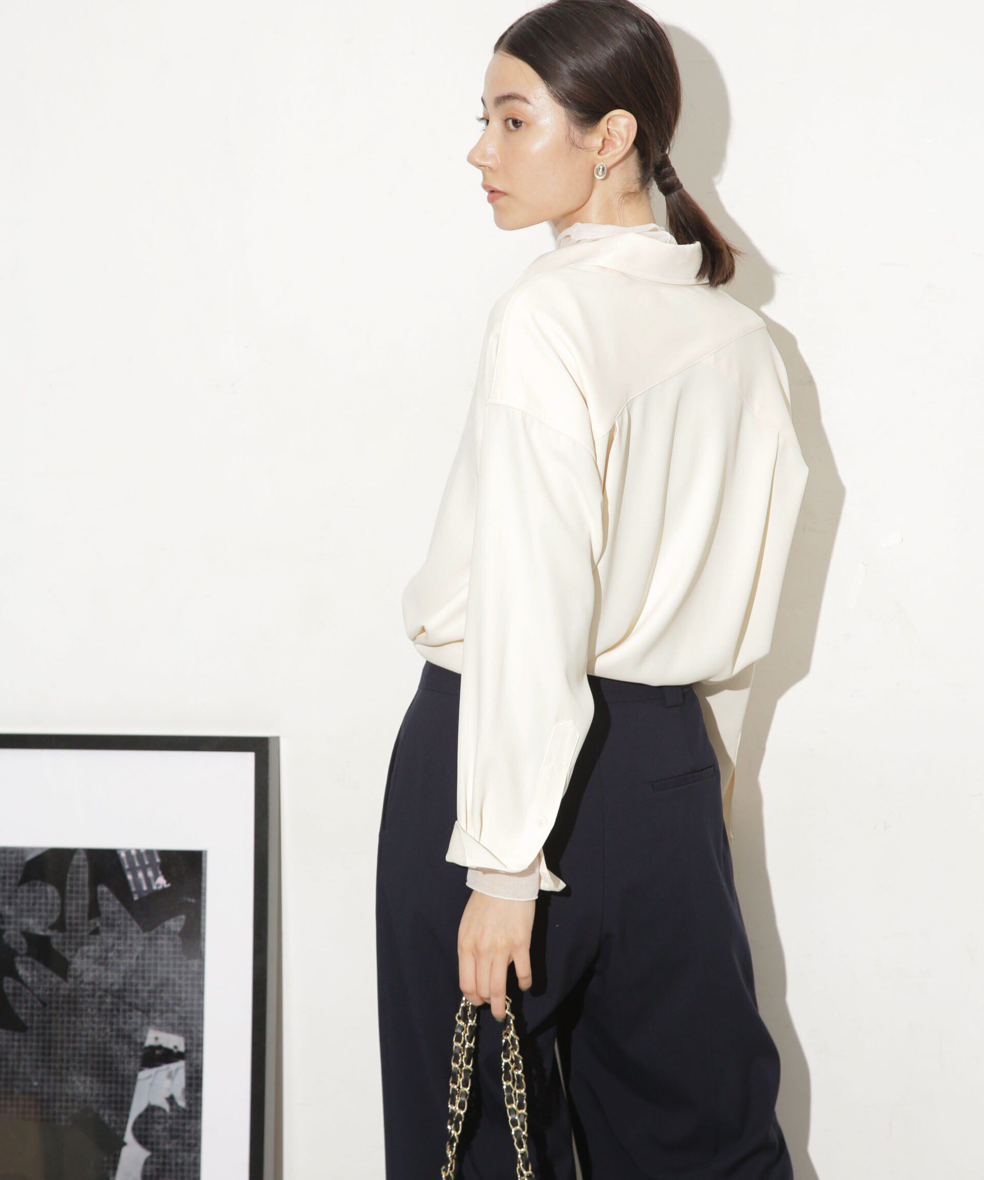 nano･universe「バッククロスドレープシャツ」|シャツ・ブラウス|