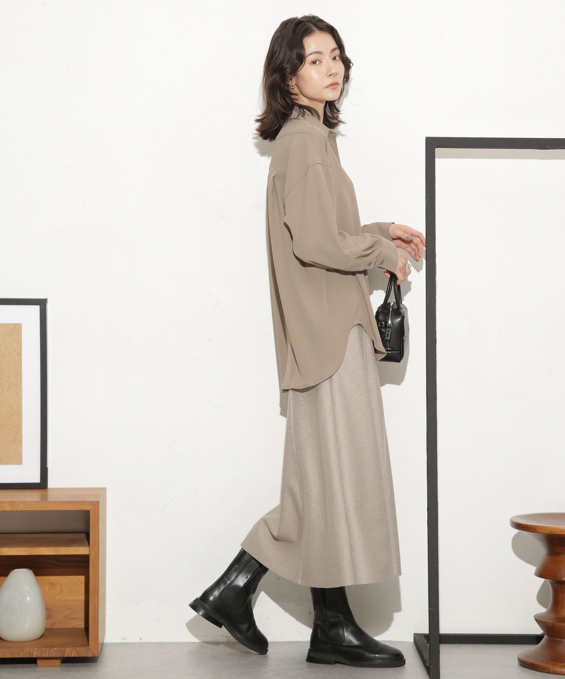 nano･universe「バッククロスドレープシャツ」|シャツ・ブラウス|