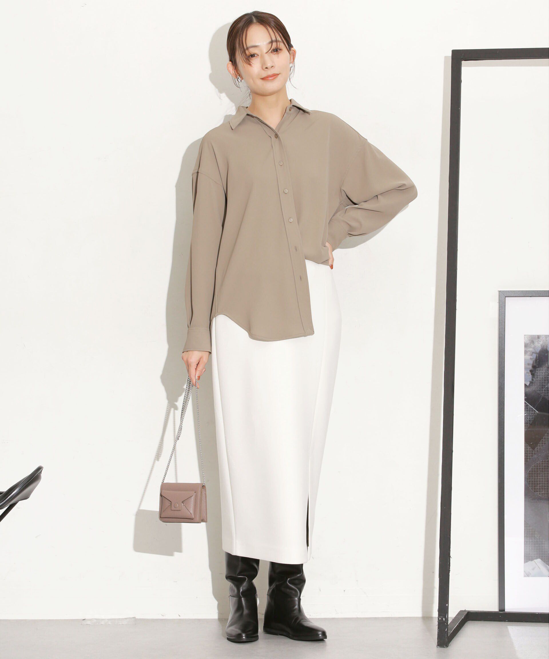 nano･universe「バッククロスドレープシャツ」|シャツ・ブラウス|