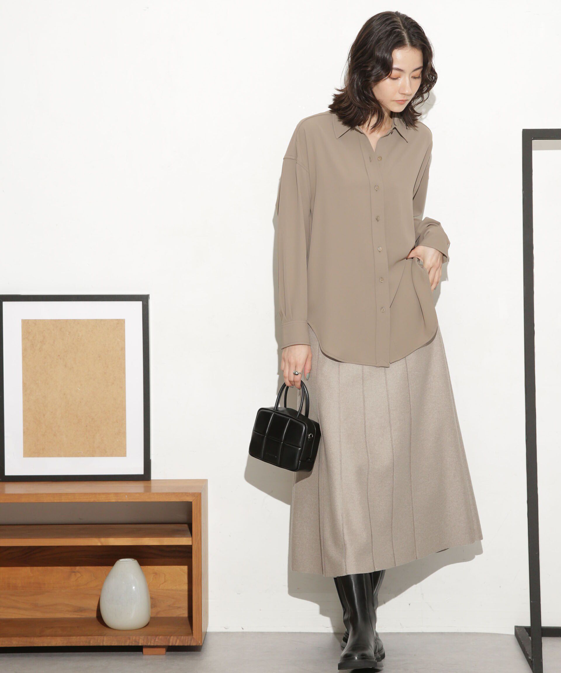 nano･universe「バッククロスドレープシャツ」|シャツ・ブラウス|