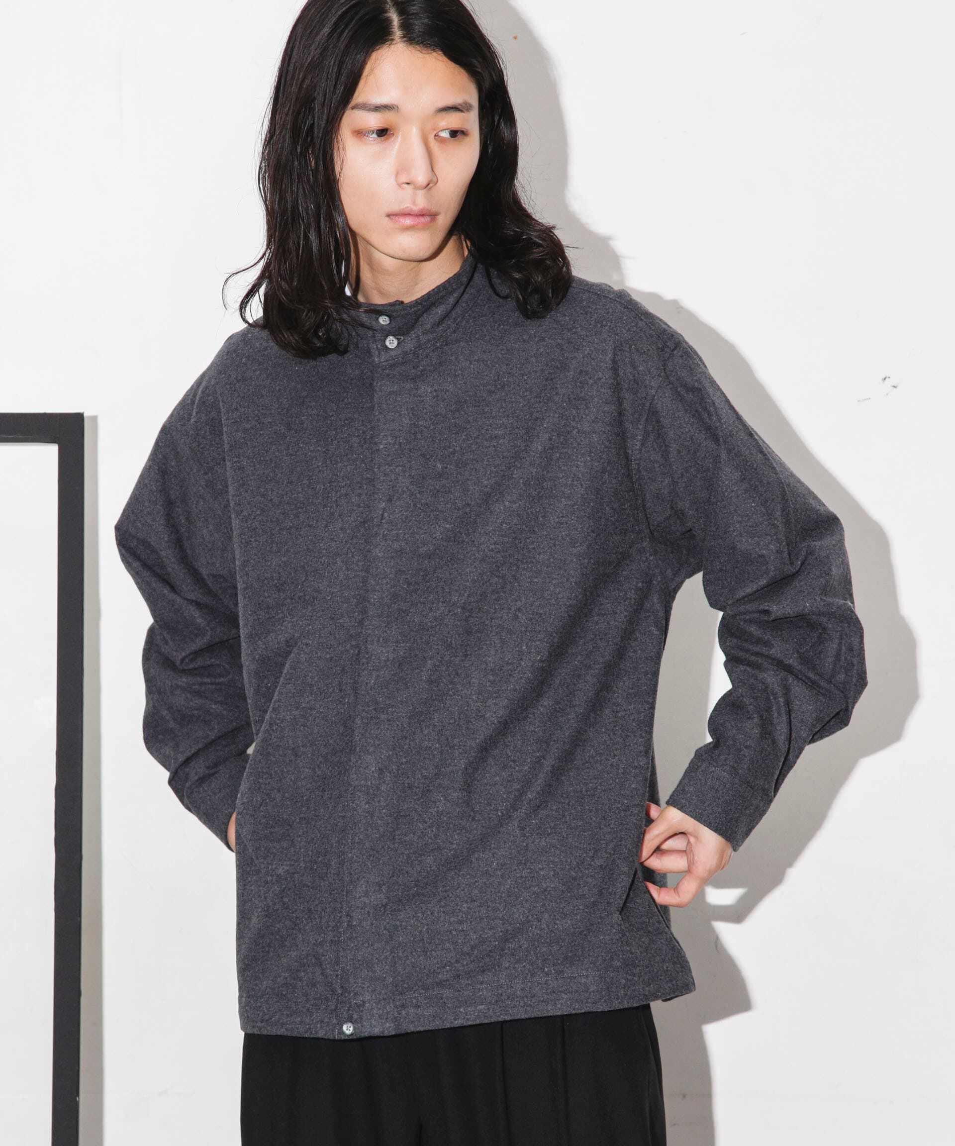 nano･universe「シャモアクロス スタンドカラーシャツ」|シャツ・ブラウス|