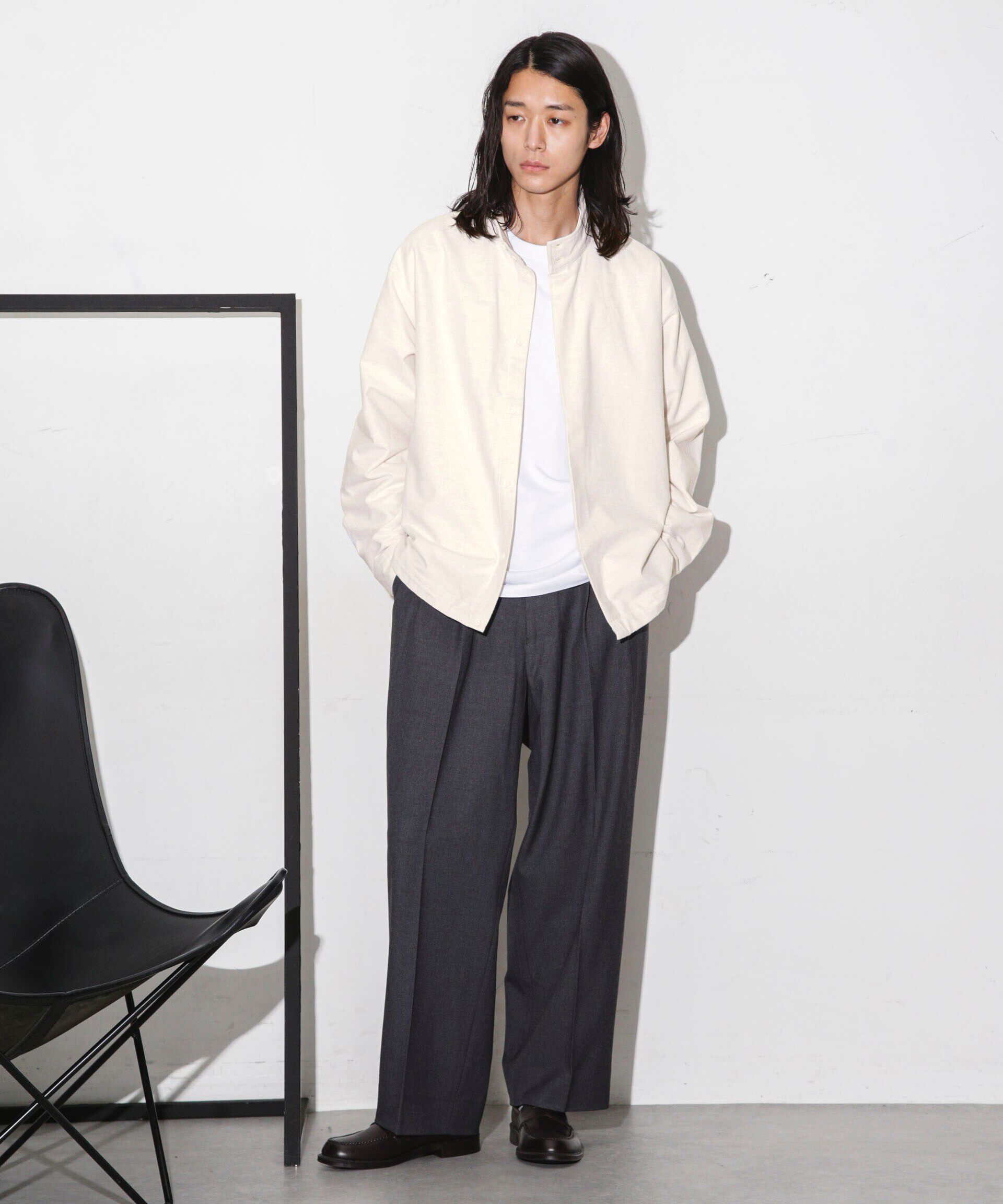 nano･universe「シャモアクロス スタンドカラーシャツ」|シャツ・ブラウス|