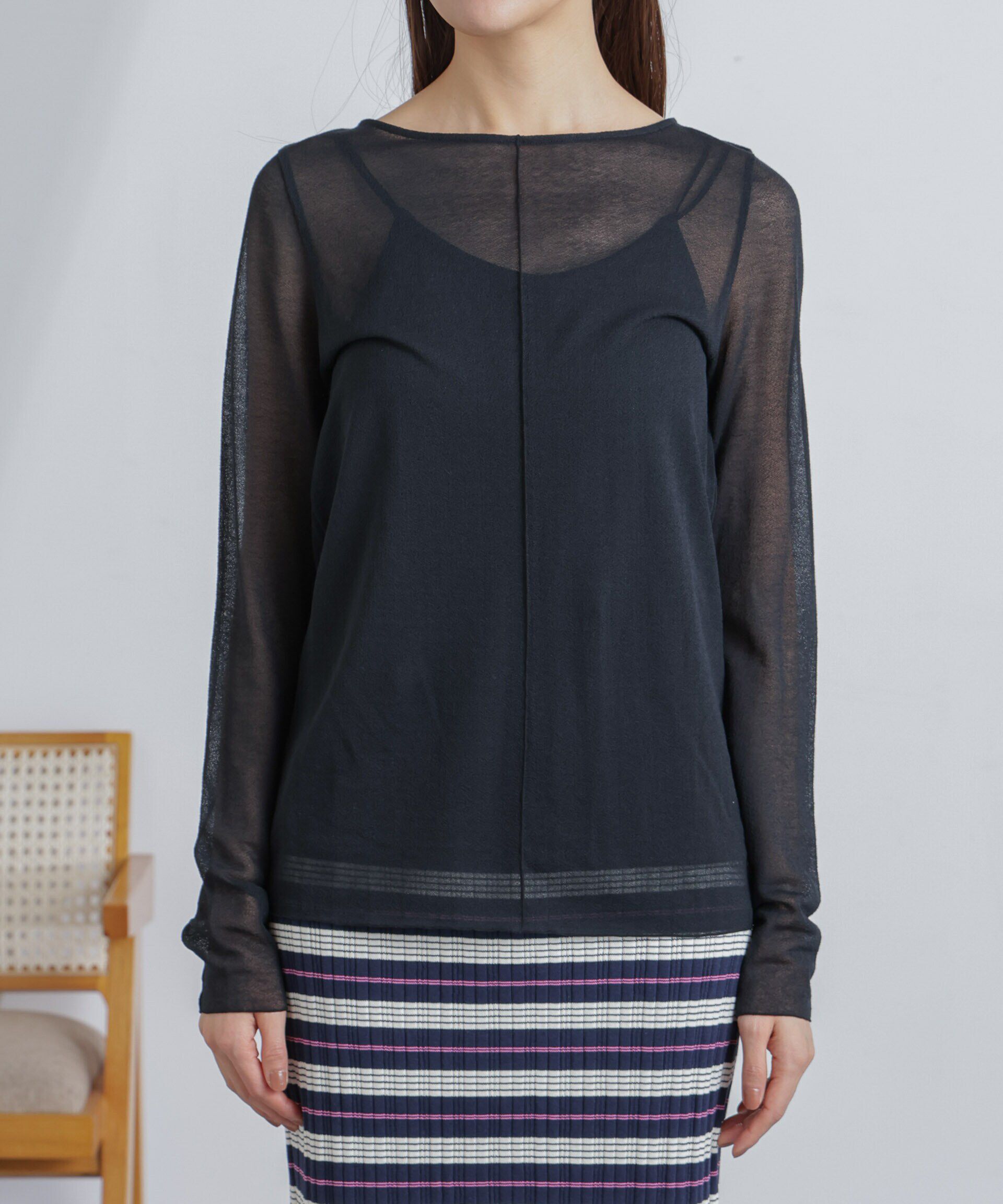 nano･universe「梨地シアーカットトップス」|Tシャツ・カットソー|