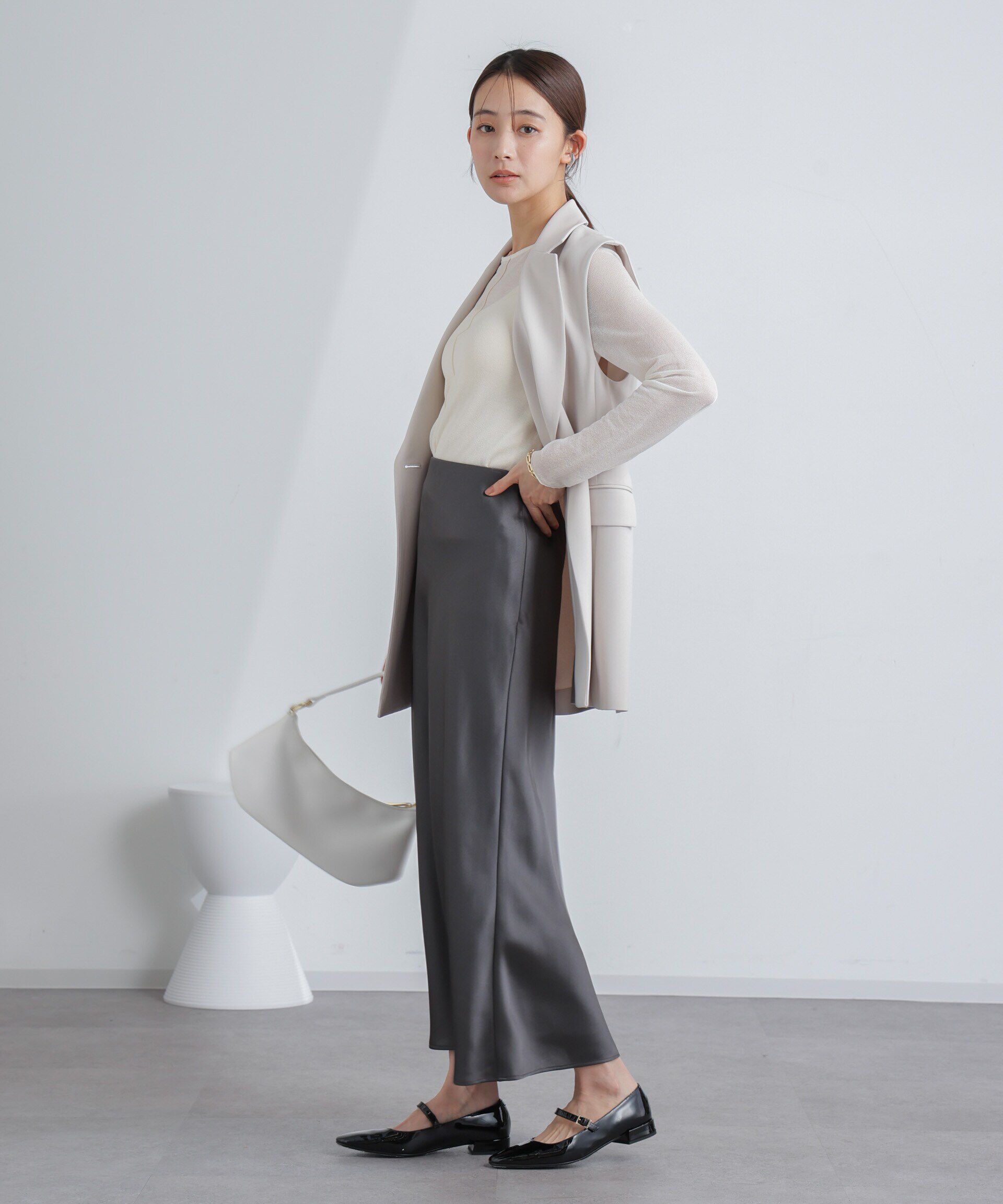 nano･universe「梨地シアーカットトップス」|Tシャツ・カットソー|