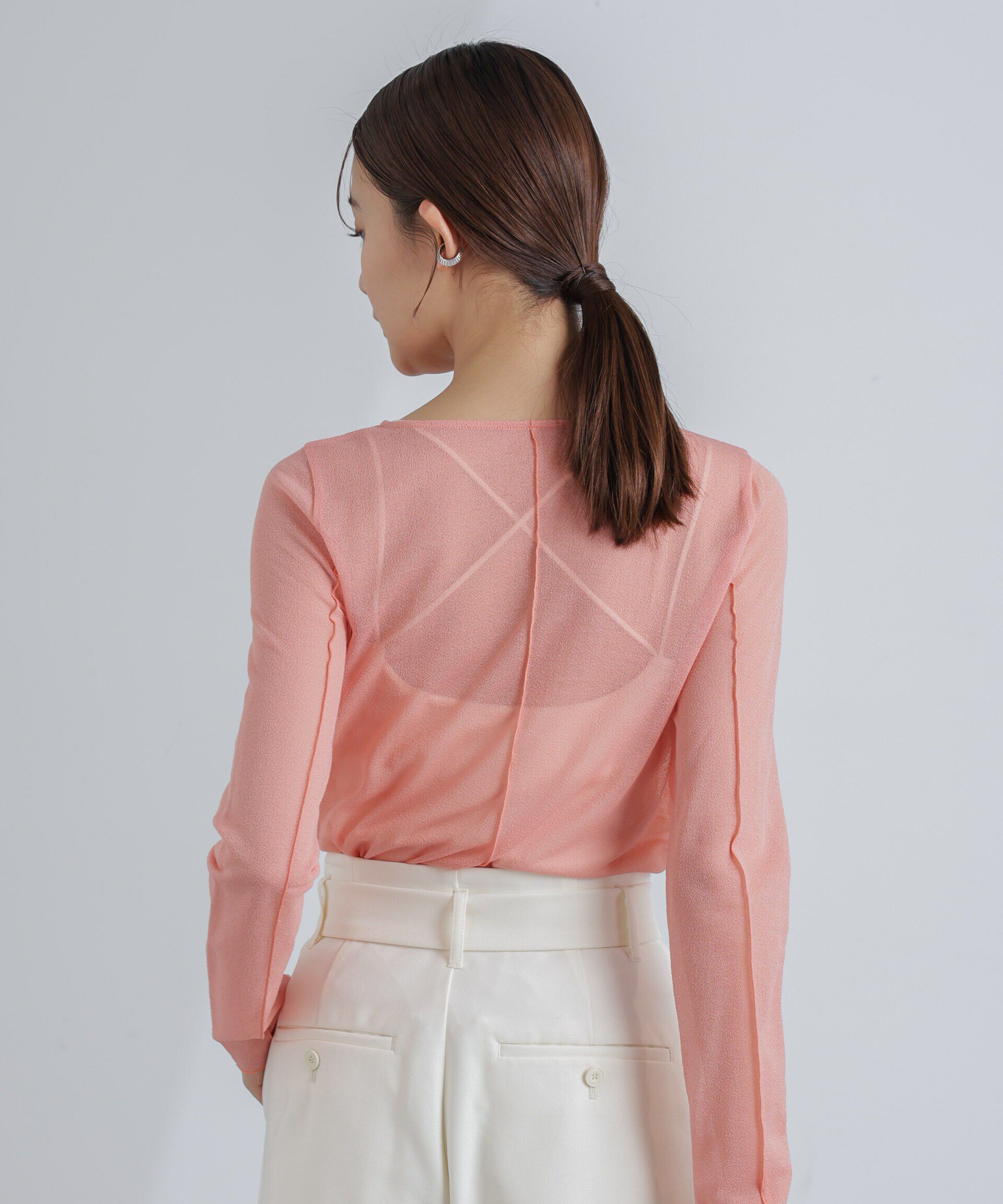 nano･universe「梨地シアーカットトップス」|Tシャツ・カットソー|