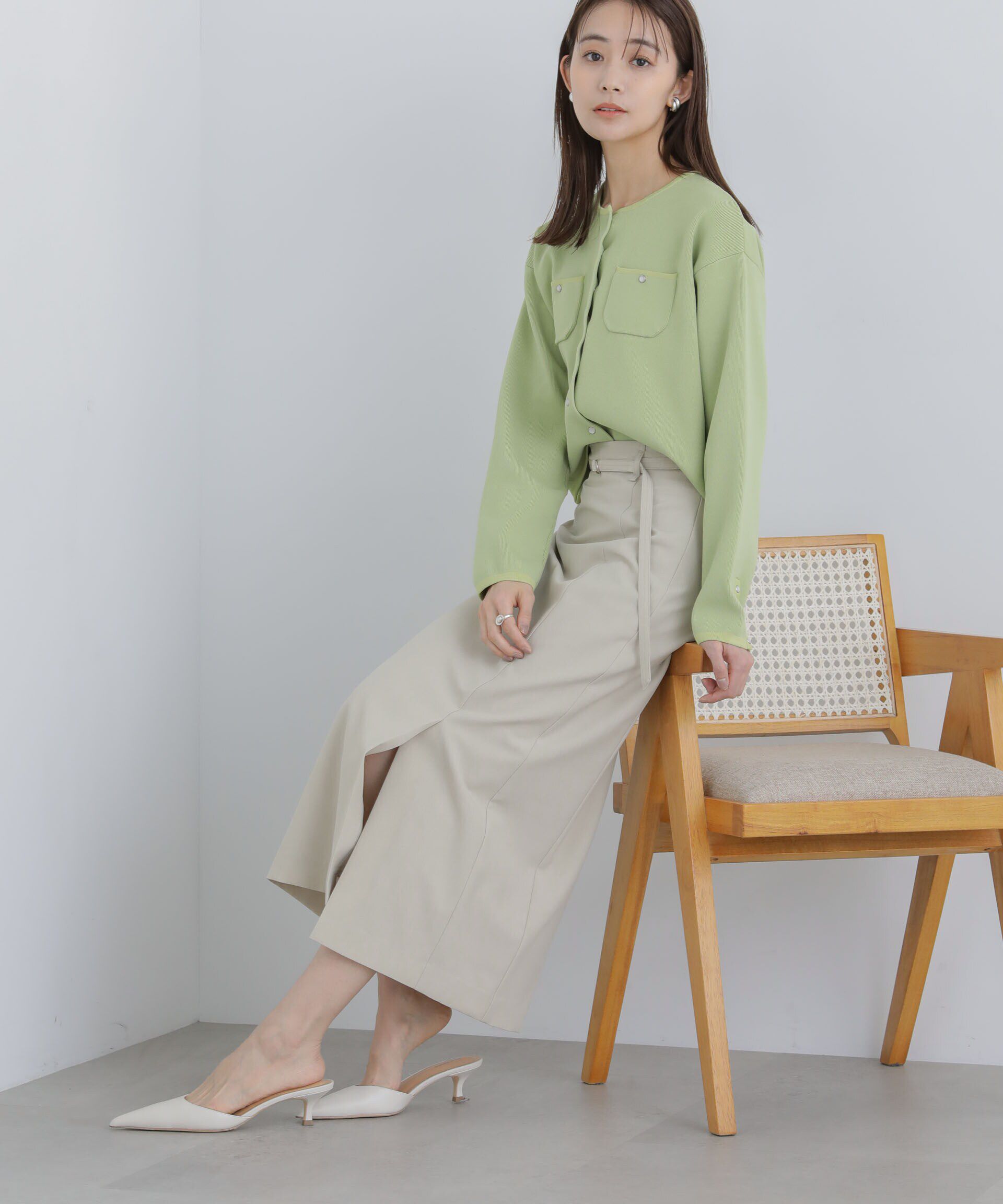 nano･universe「ライトファンクション ベルト付きタイトスカート(セットアップ可)」|スカート|