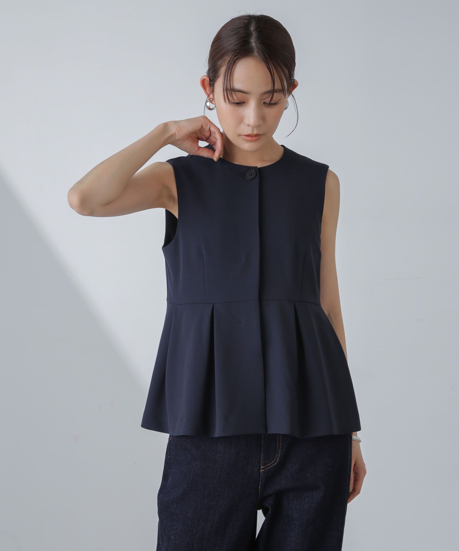 nano･universe「多機能素材ペプラムジレ(セットアップ可）」|ベスト・ジレ|