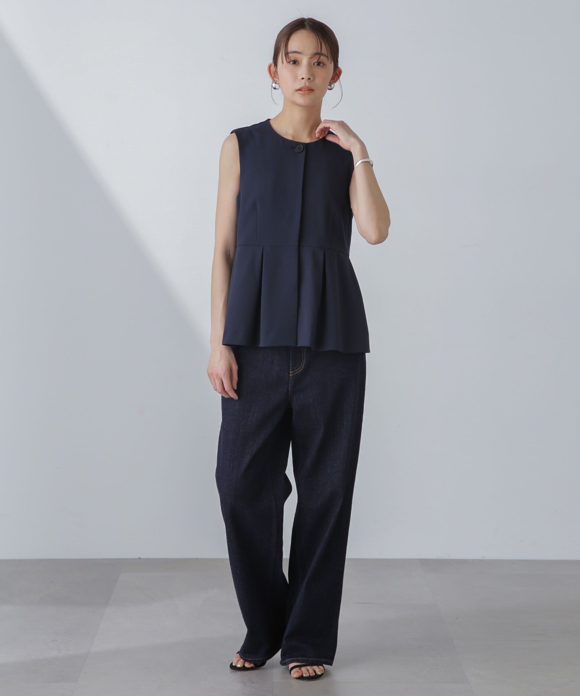 nano･universe「多機能素材ペプラムジレ(セットアップ可）」|ベスト・ジレ|