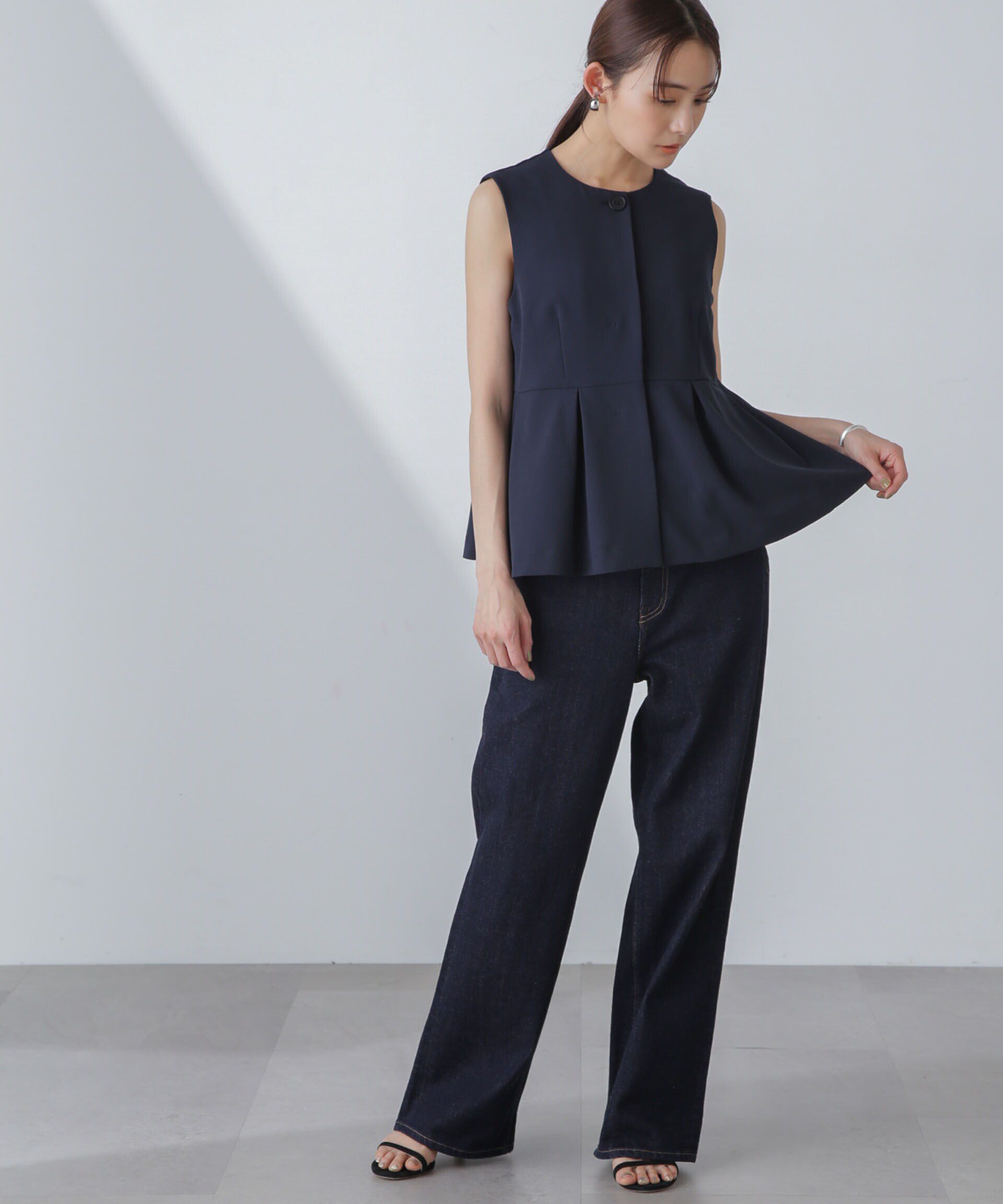 nano･universe「多機能素材ペプラムジレ(セットアップ可）」|ベスト・ジレ|