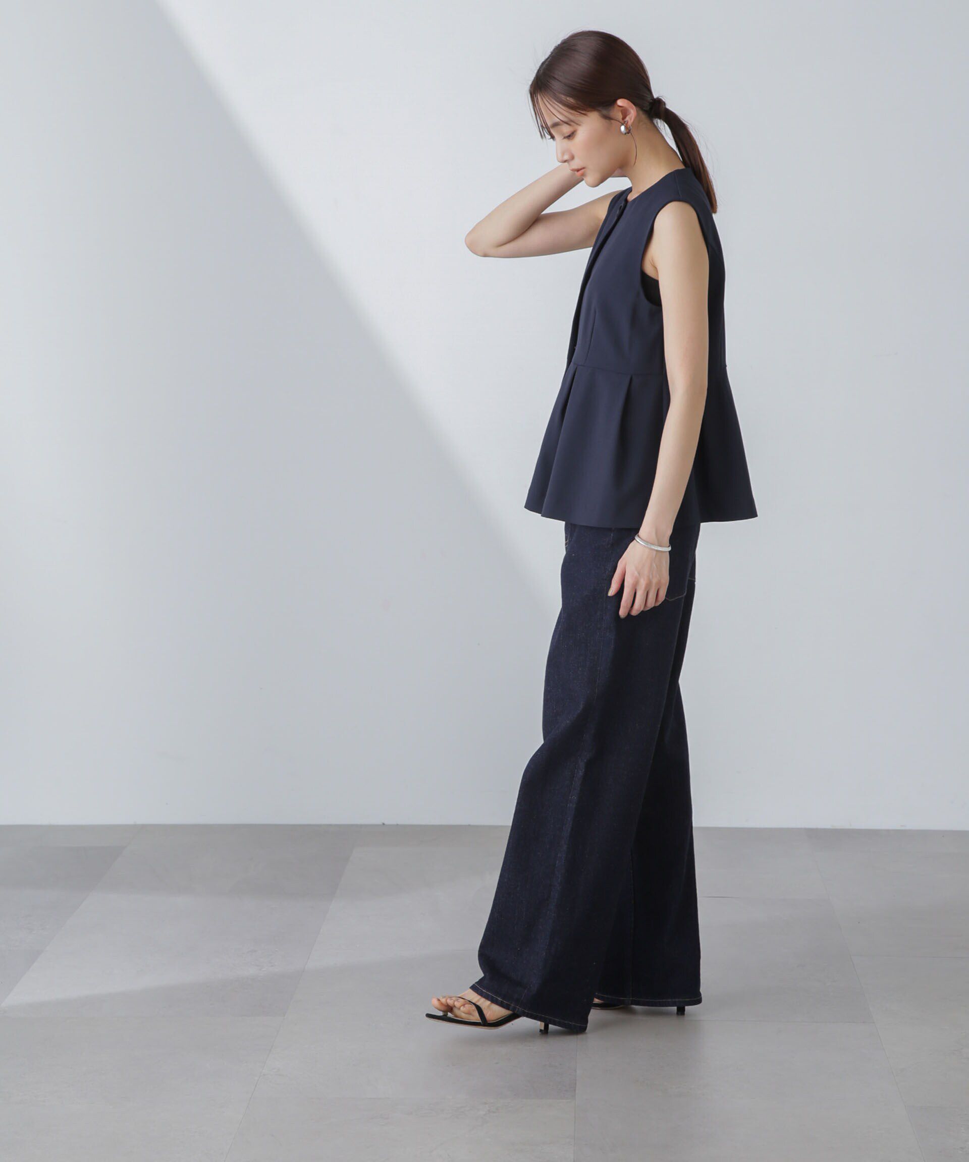 nano･universe「多機能素材ペプラムジレ(セットアップ可）」|ベスト・ジレ|