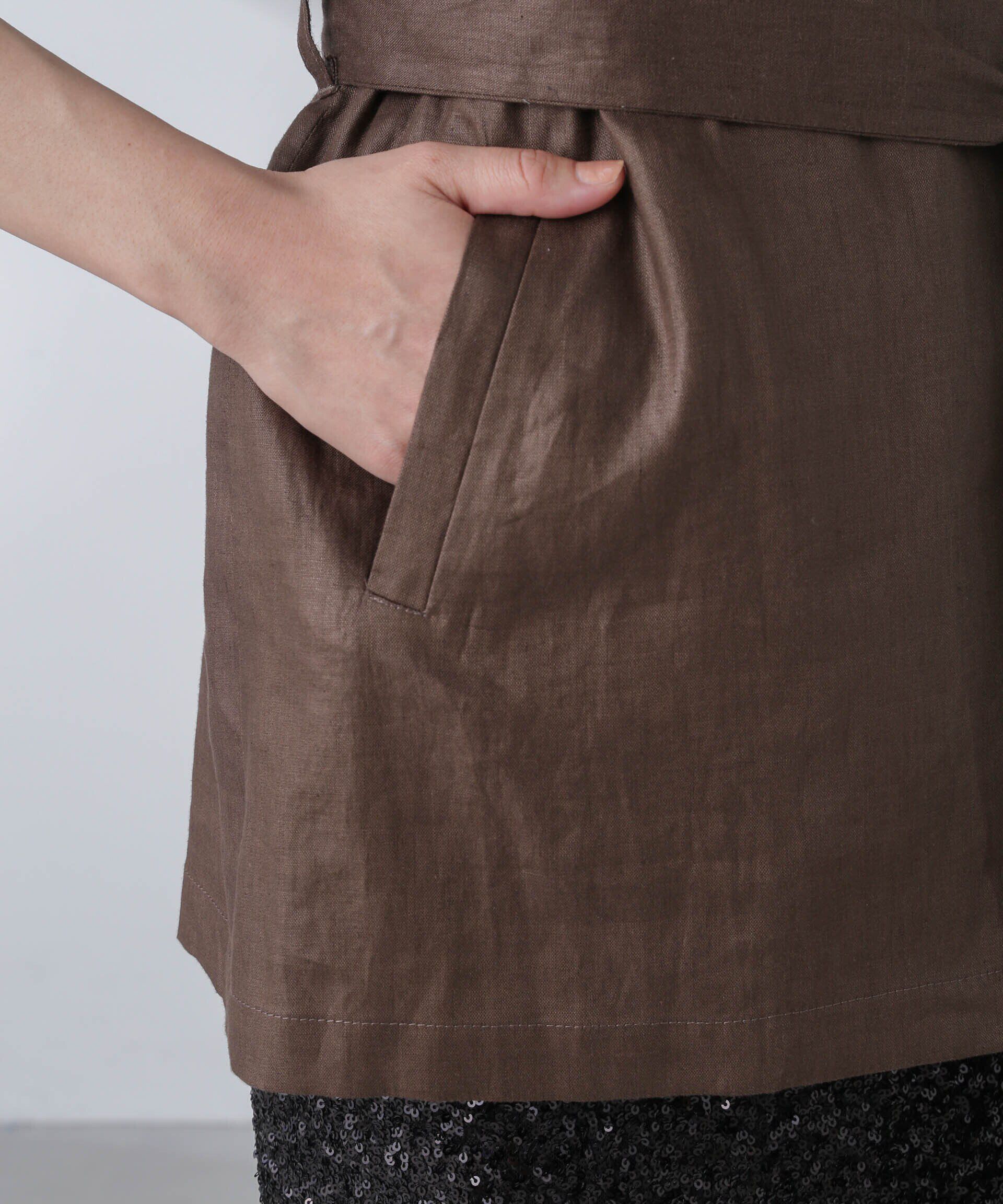 nano･universe「ベルト付リネンジレ(セットアップ可)」|ベスト・ジレ|