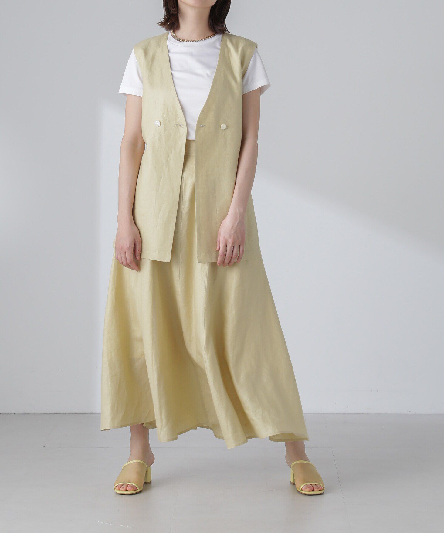 nano･universe「ベルト付リネンジレ(セットアップ可)」|ベスト・ジレ|