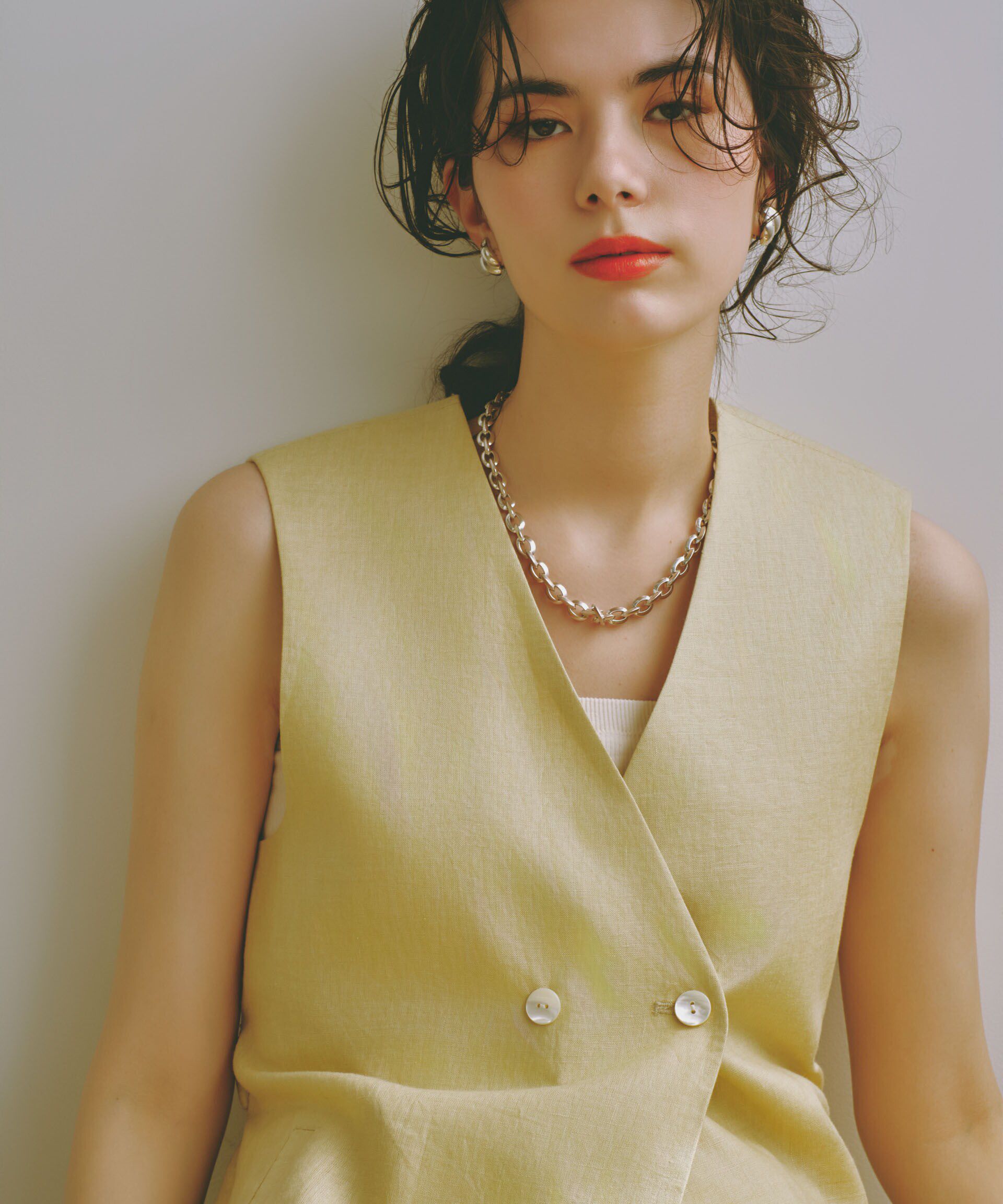 nano･universe「ベルト付リネンジレ(セットアップ可)」|ベスト・ジレ|