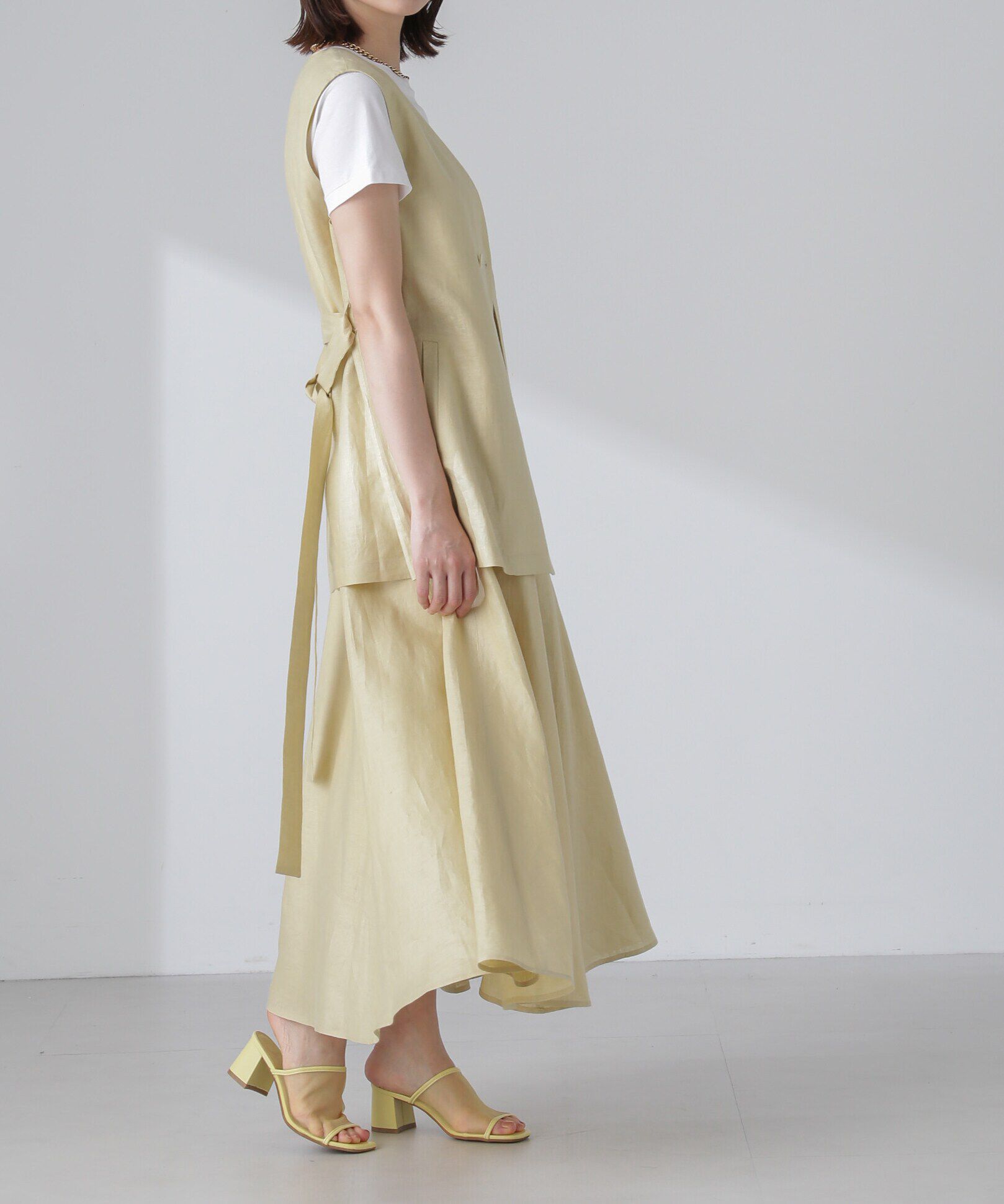 nano･universe「ベルト付リネンジレ(セットアップ可)」|ベスト・ジレ|