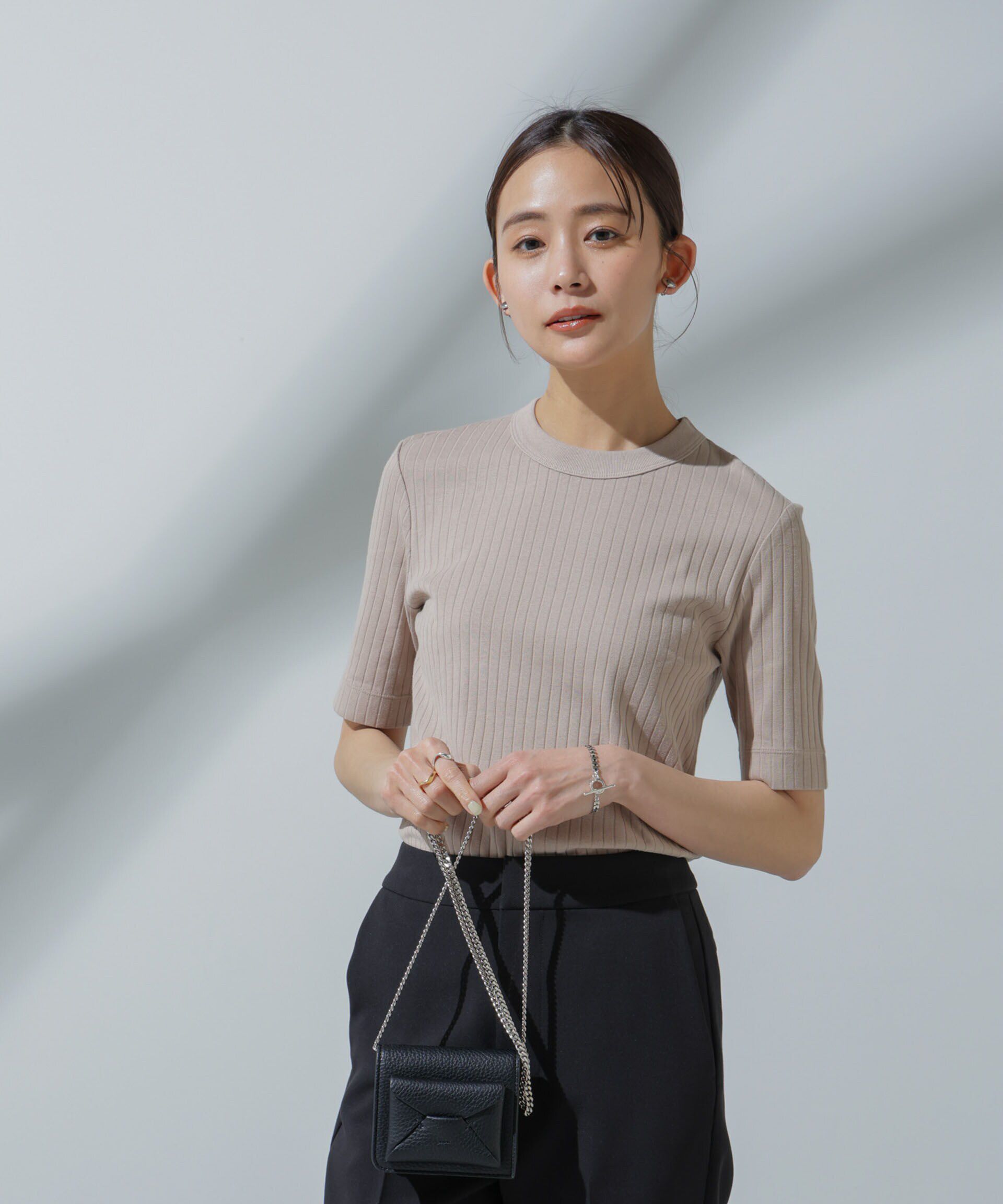 nano･universe「Anti Soaked(R) 汗染み防止 クルーネックリブTシャツ」|Tシャツ・カットソー|