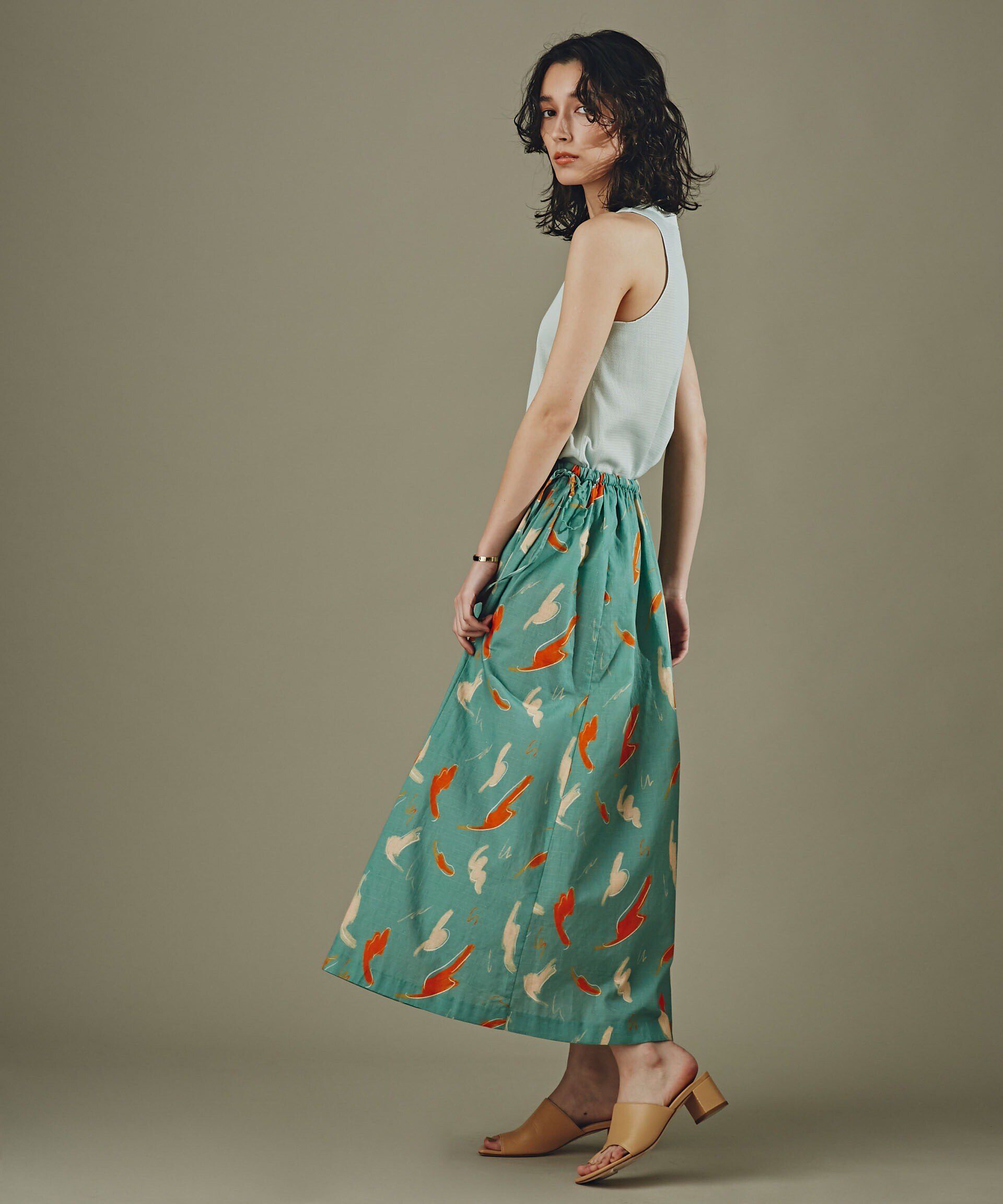 nano･universe「ブッチャープリントギャザースカート」|スカート|