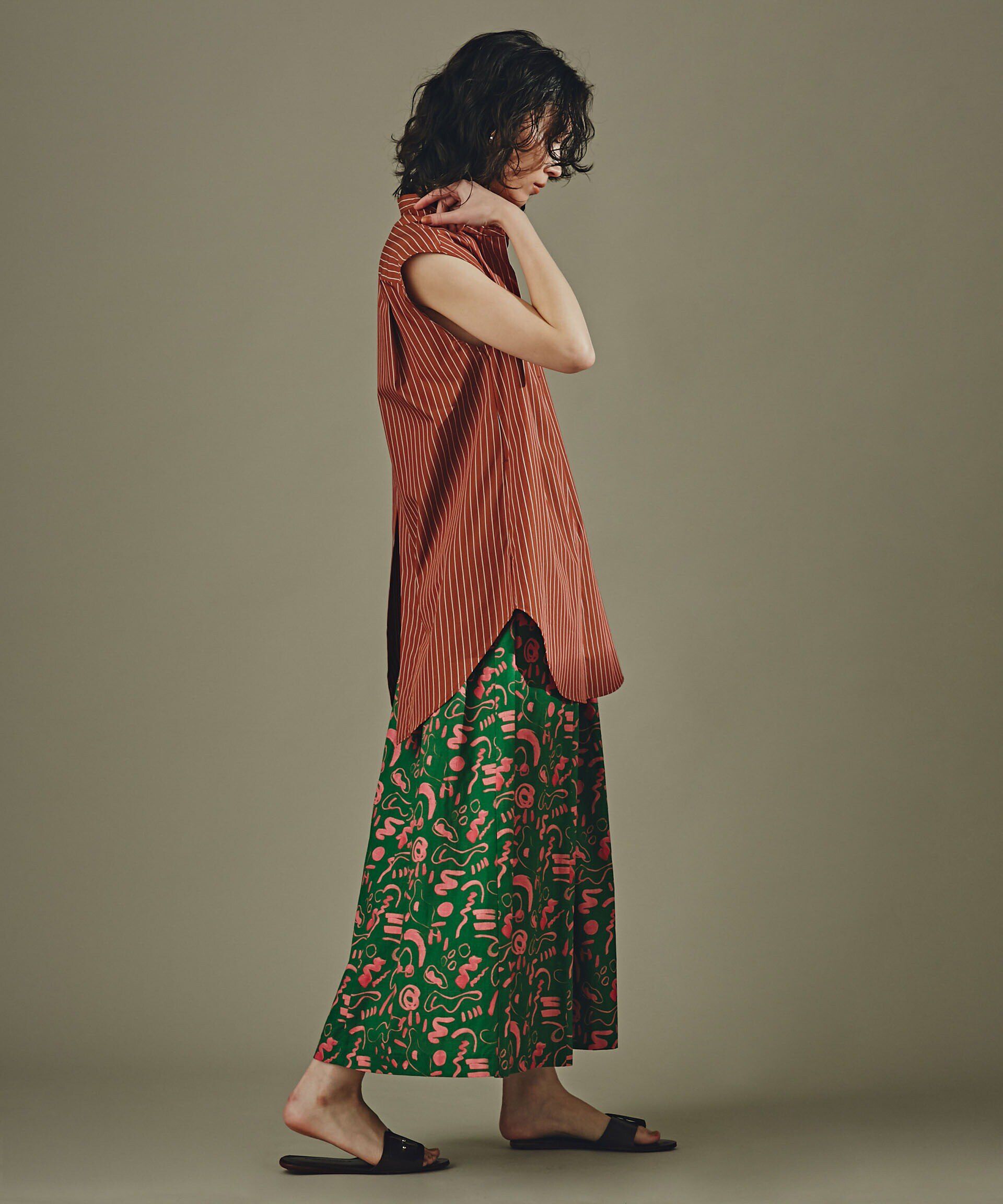 nano･universe「ブッチャープリントギャザースカート」|スカート|