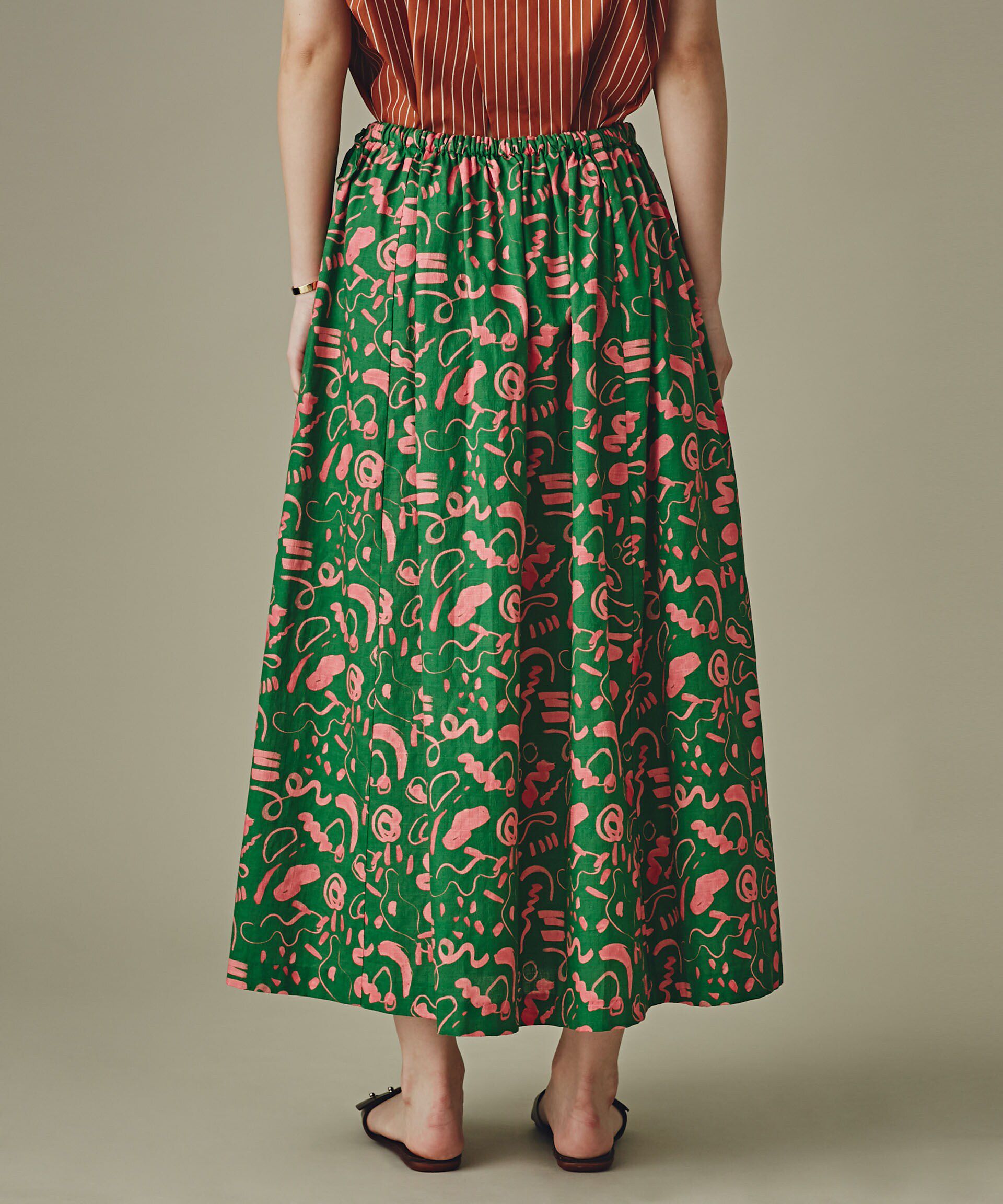 nano･universe「ブッチャープリントギャザースカート」|スカート|