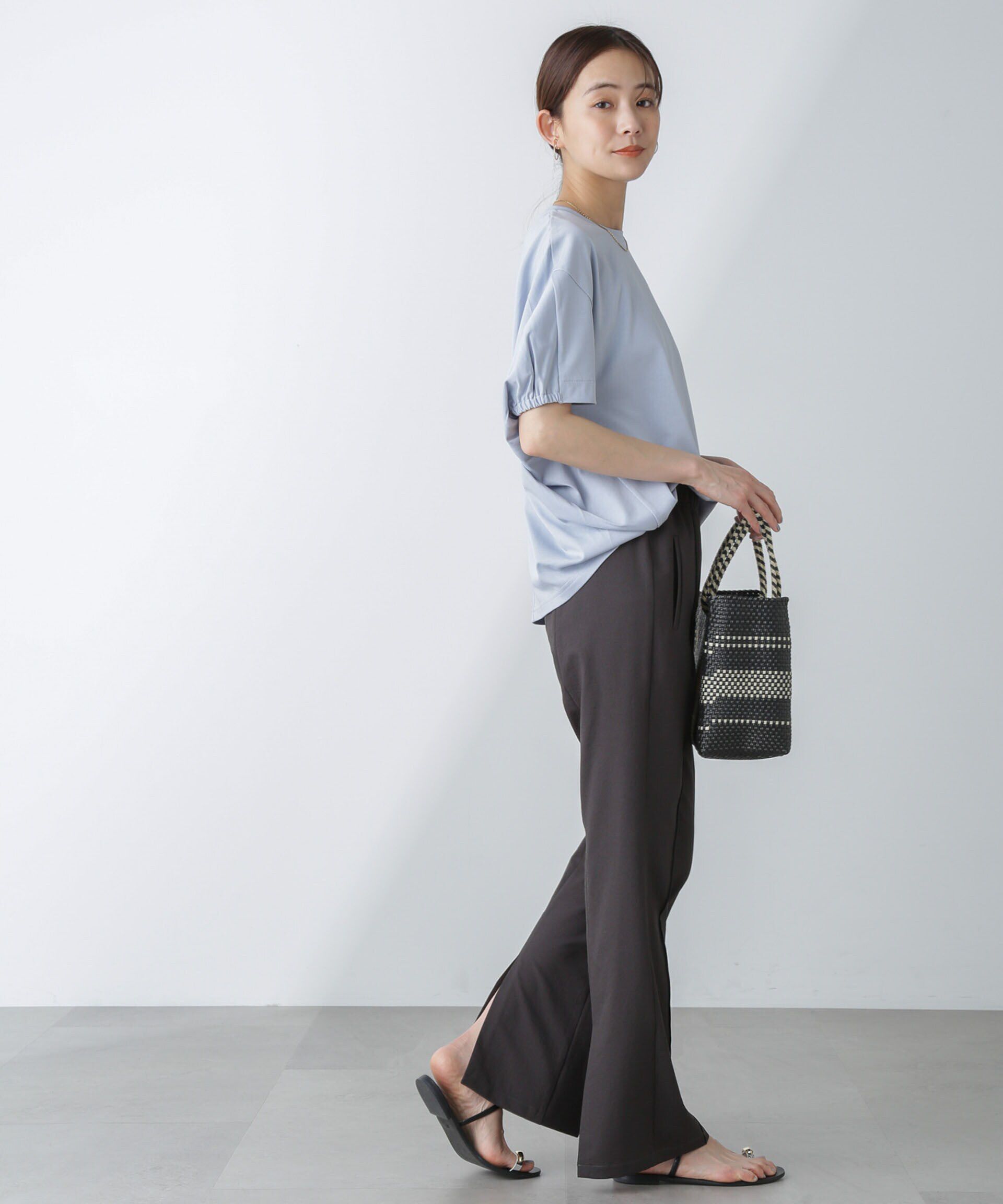 nano･universe「バックスリットトラックパンツ」|チノ|