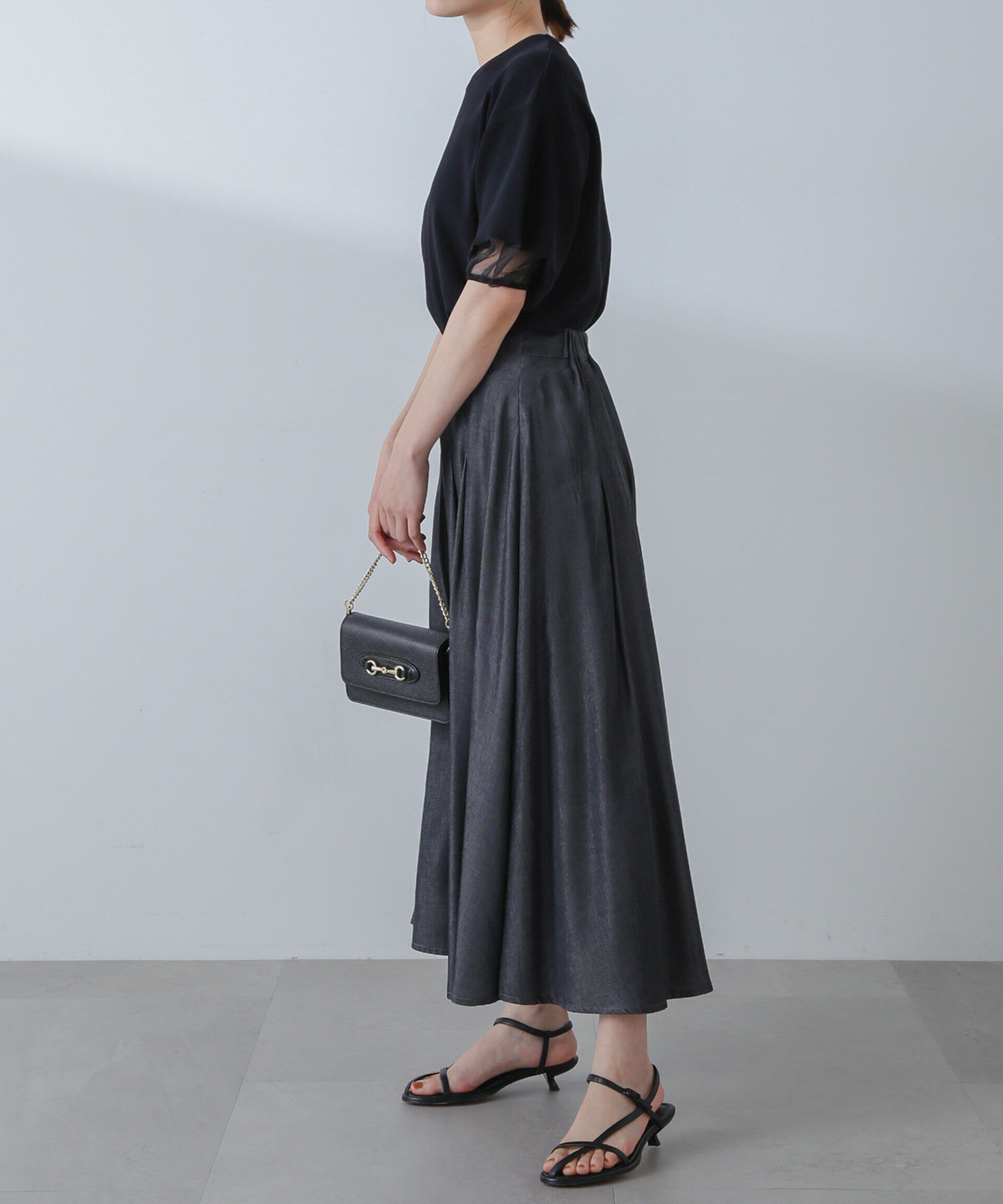 nano･universe「フレアマキシスカート(セットアップ可)」|スカート|