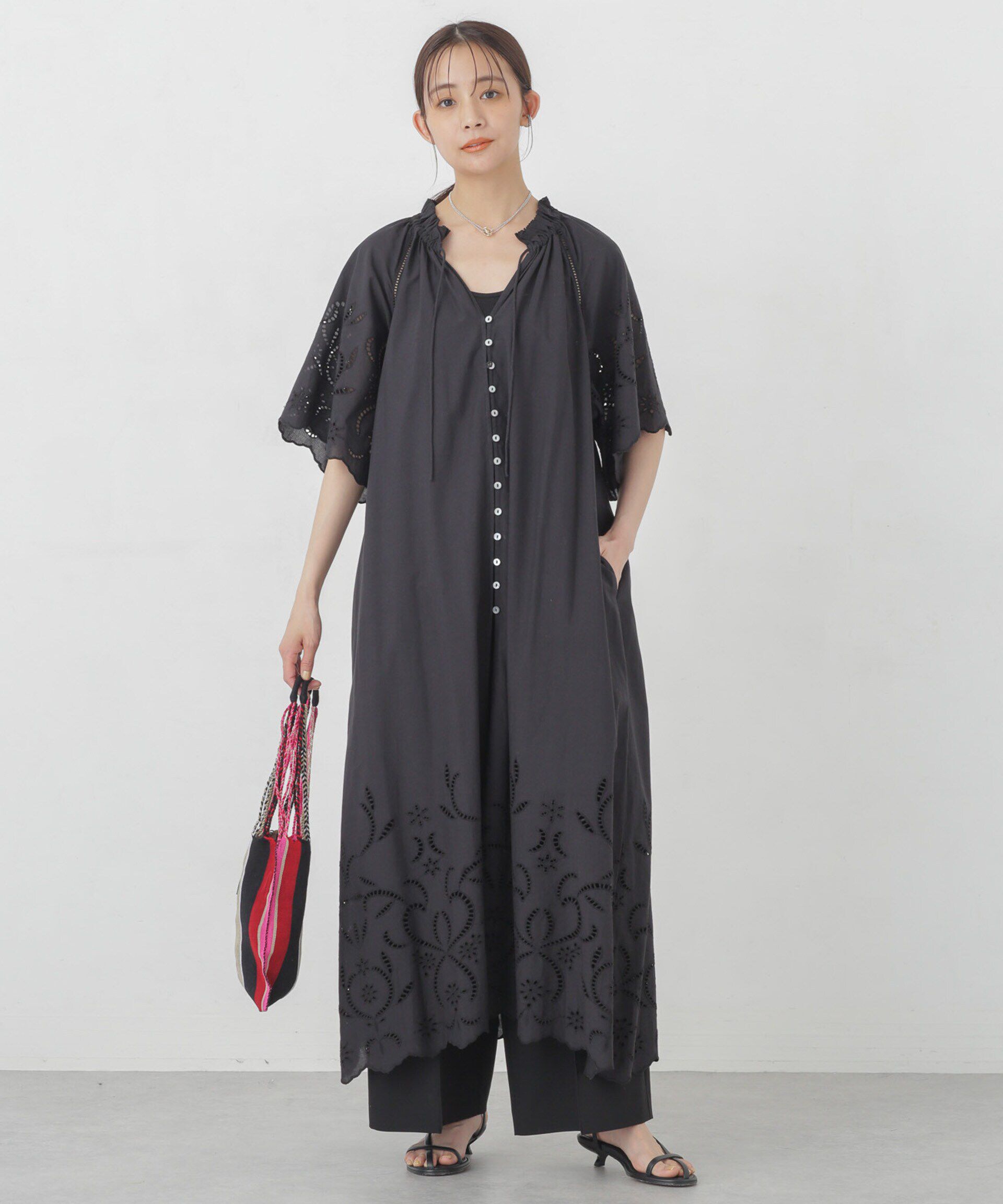 nano･universe「インドシフリー刺繍ワンピース」|ワンピース|