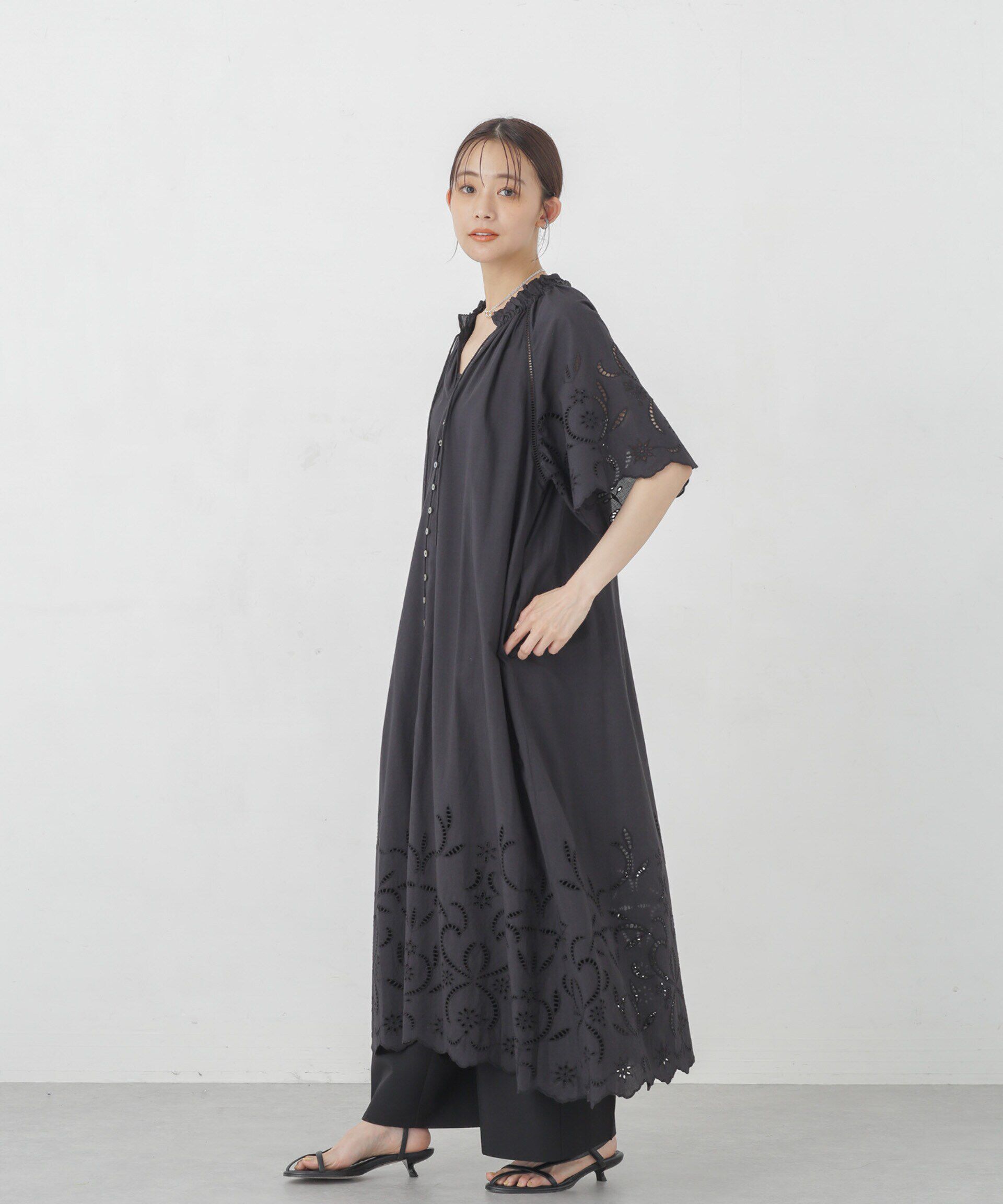 nano･universe「インドシフリー刺繍ワンピース」|ワンピース|