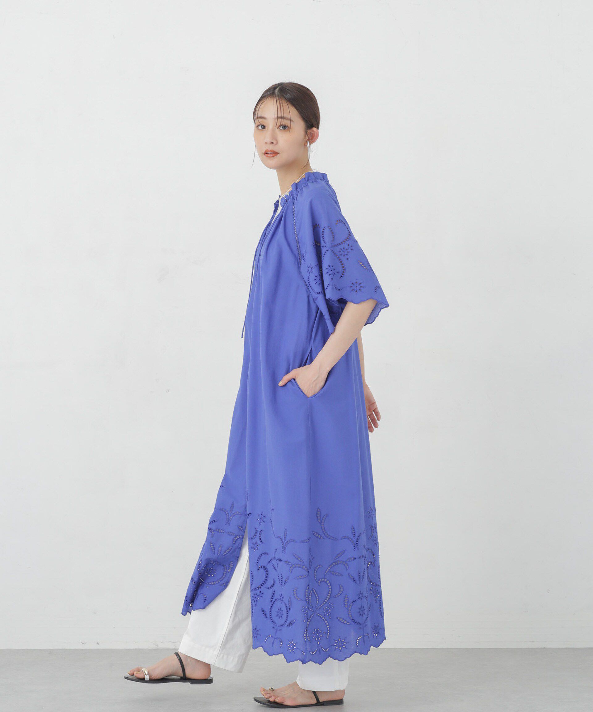 nano･universe「インドシフリー刺繍ワンピース」|ワンピース|