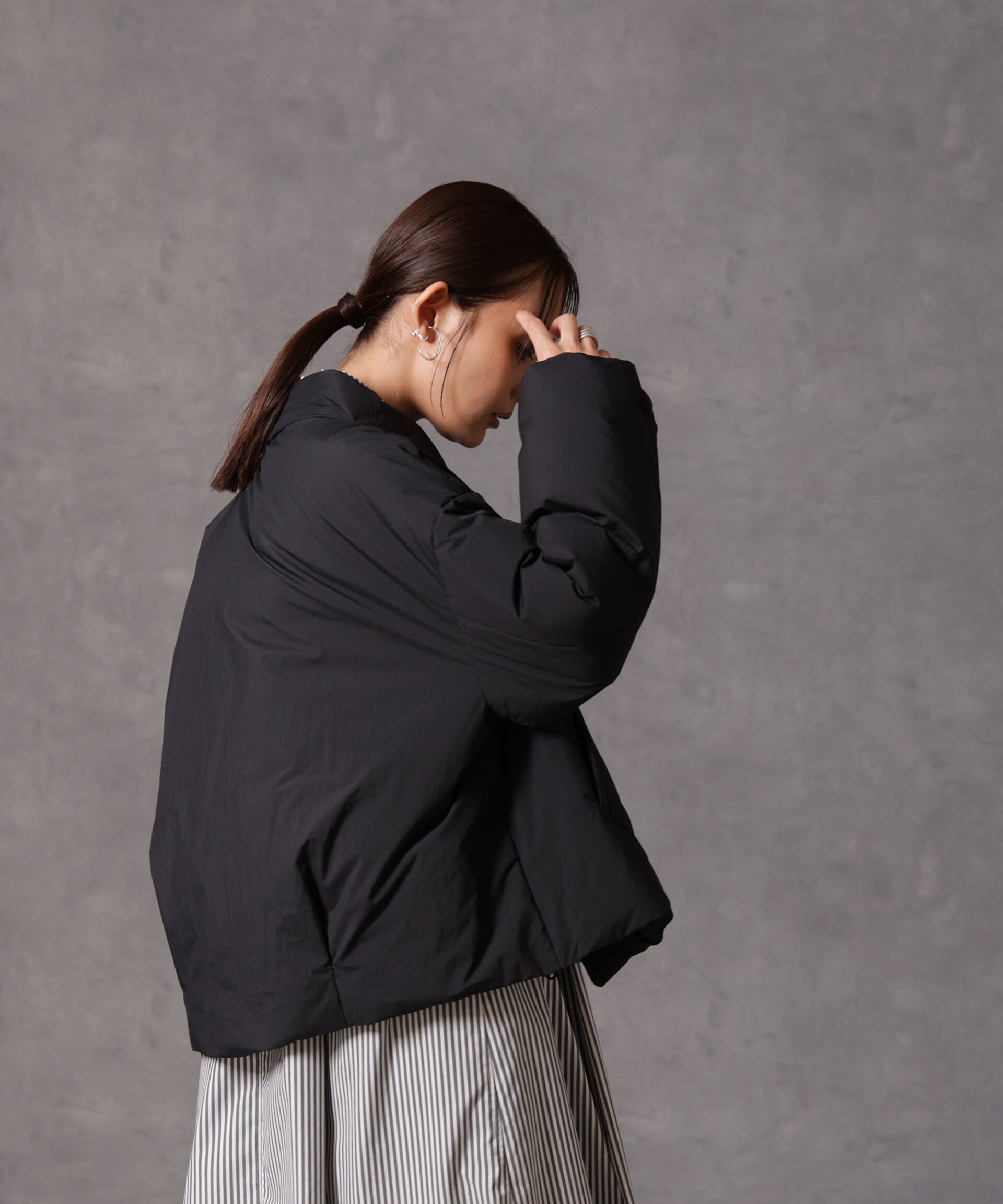 nano･universe「「西川ダウン(R)」ハイネックショートジャケット」|ダウン|