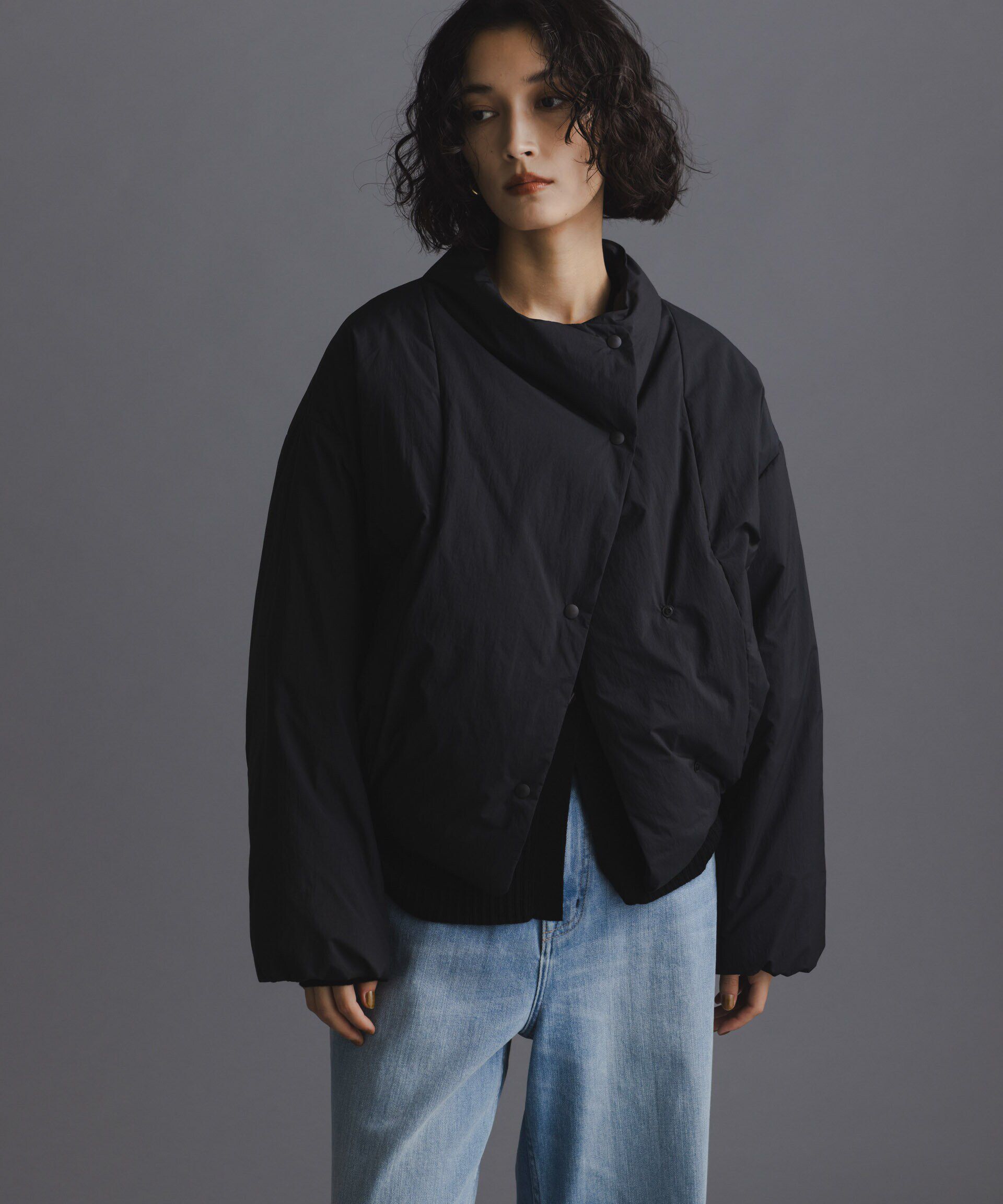 nano･universe「「西川ダウン(R)」ハイネックショートジャケット」|ダウン|