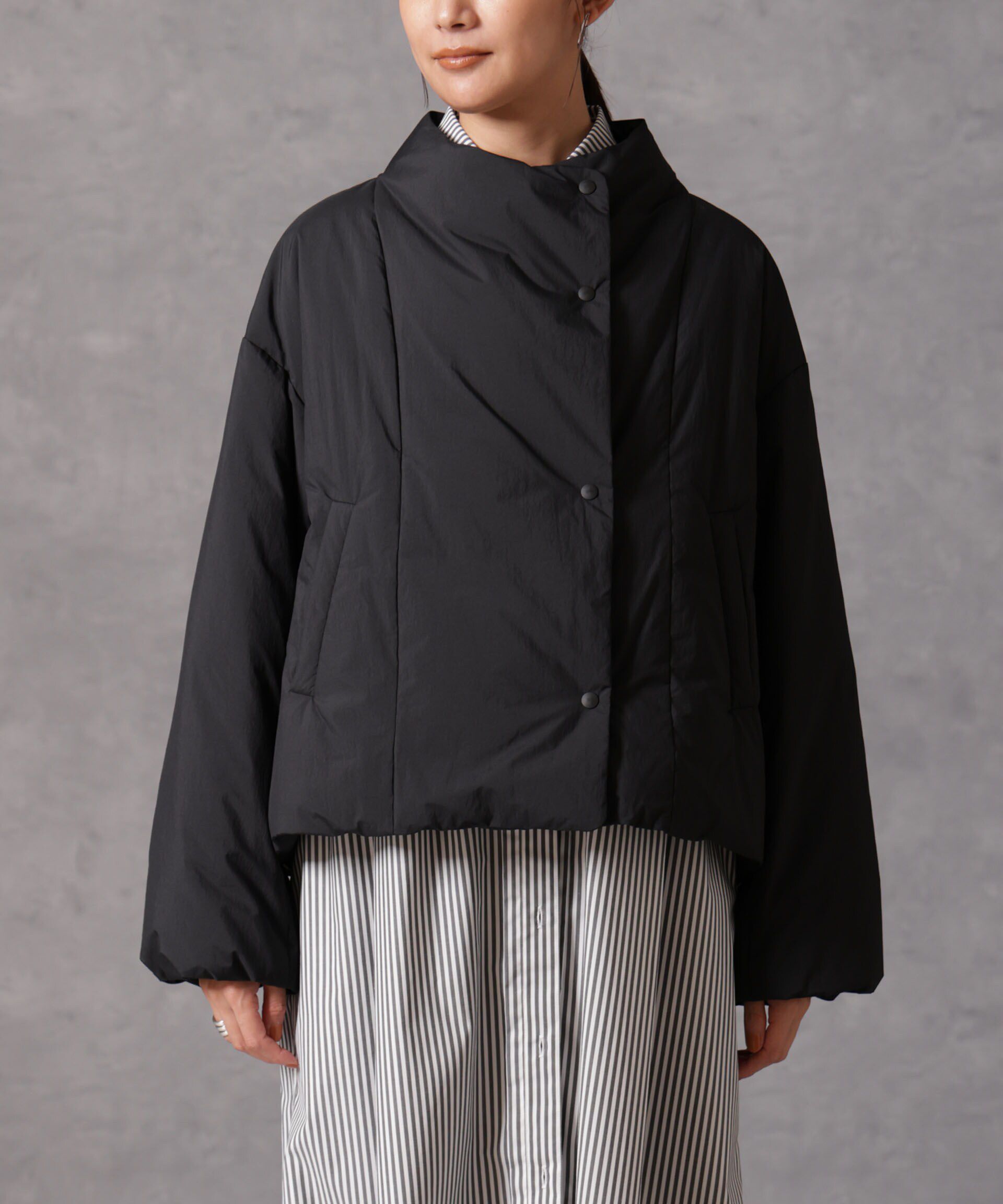 nano･universe「「西川ダウン(R)」ハイネックショートジャケット」|ダウン|