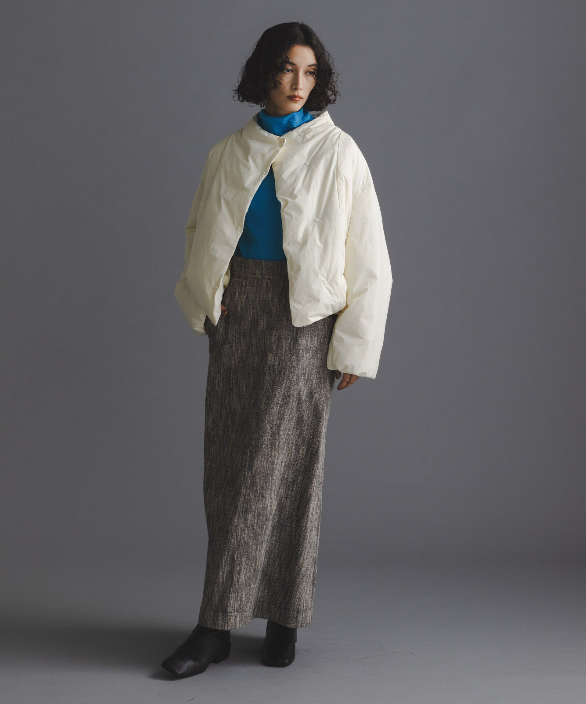 nano･universe「「西川ダウン(R)」ハイネックショートジャケット」|ダウン|