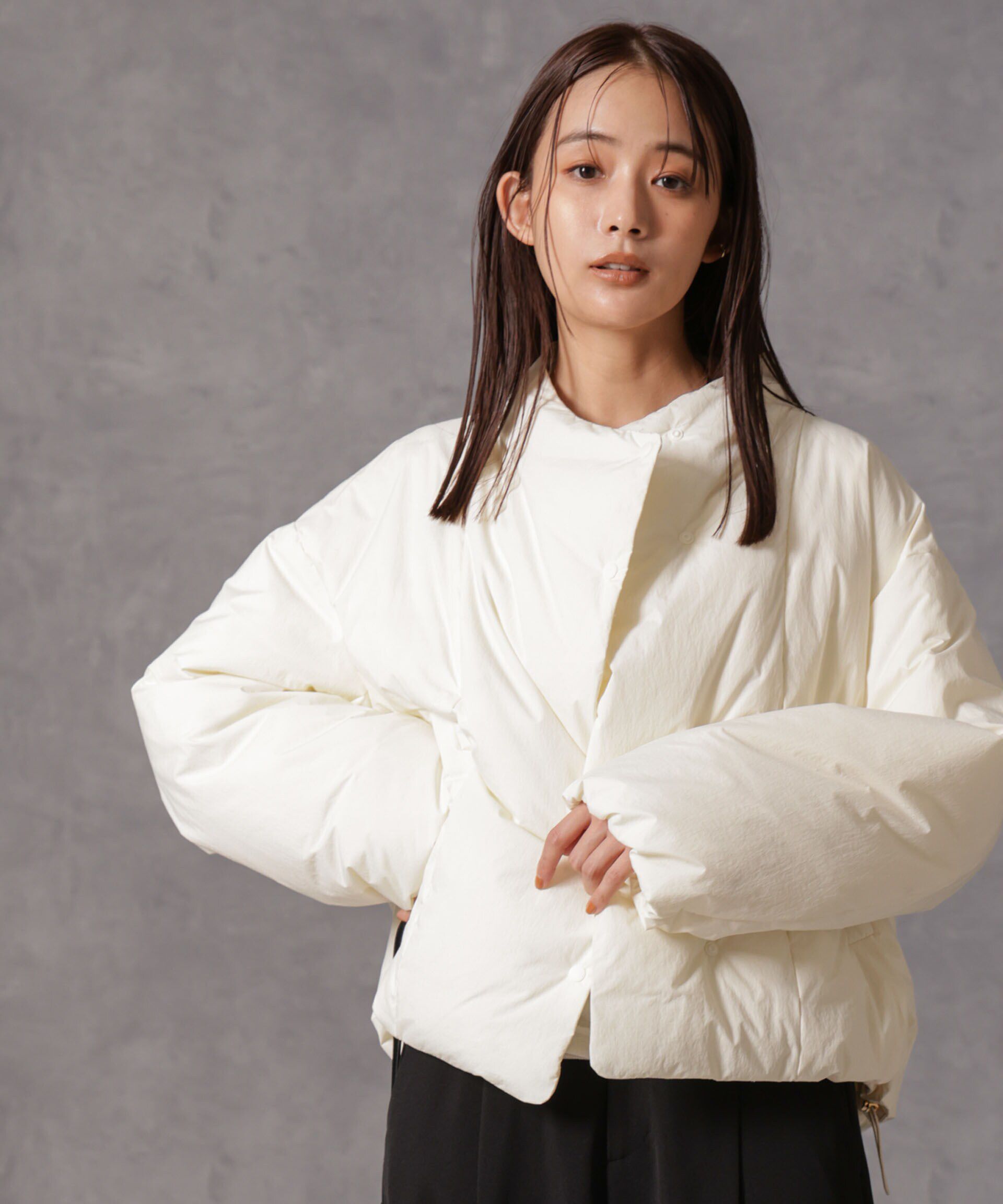 nano･universe「「西川ダウン(R)」ハイネックショートジャケット」|ダウン|