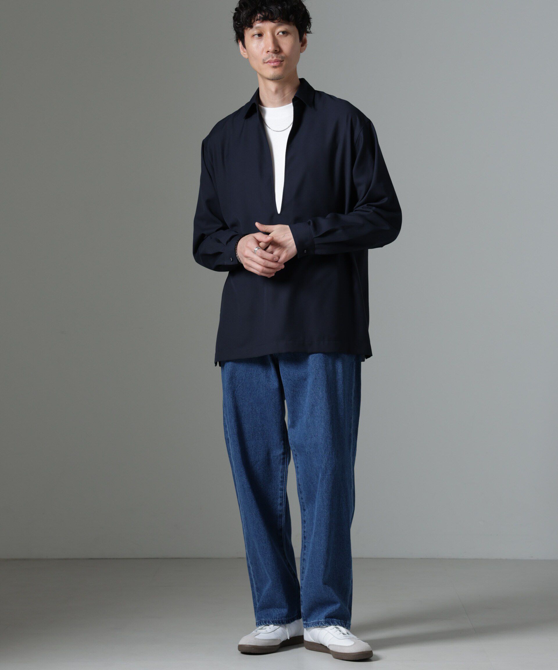 nano･universe「イージーバギーパンツ」|チノ|L.ブルー1