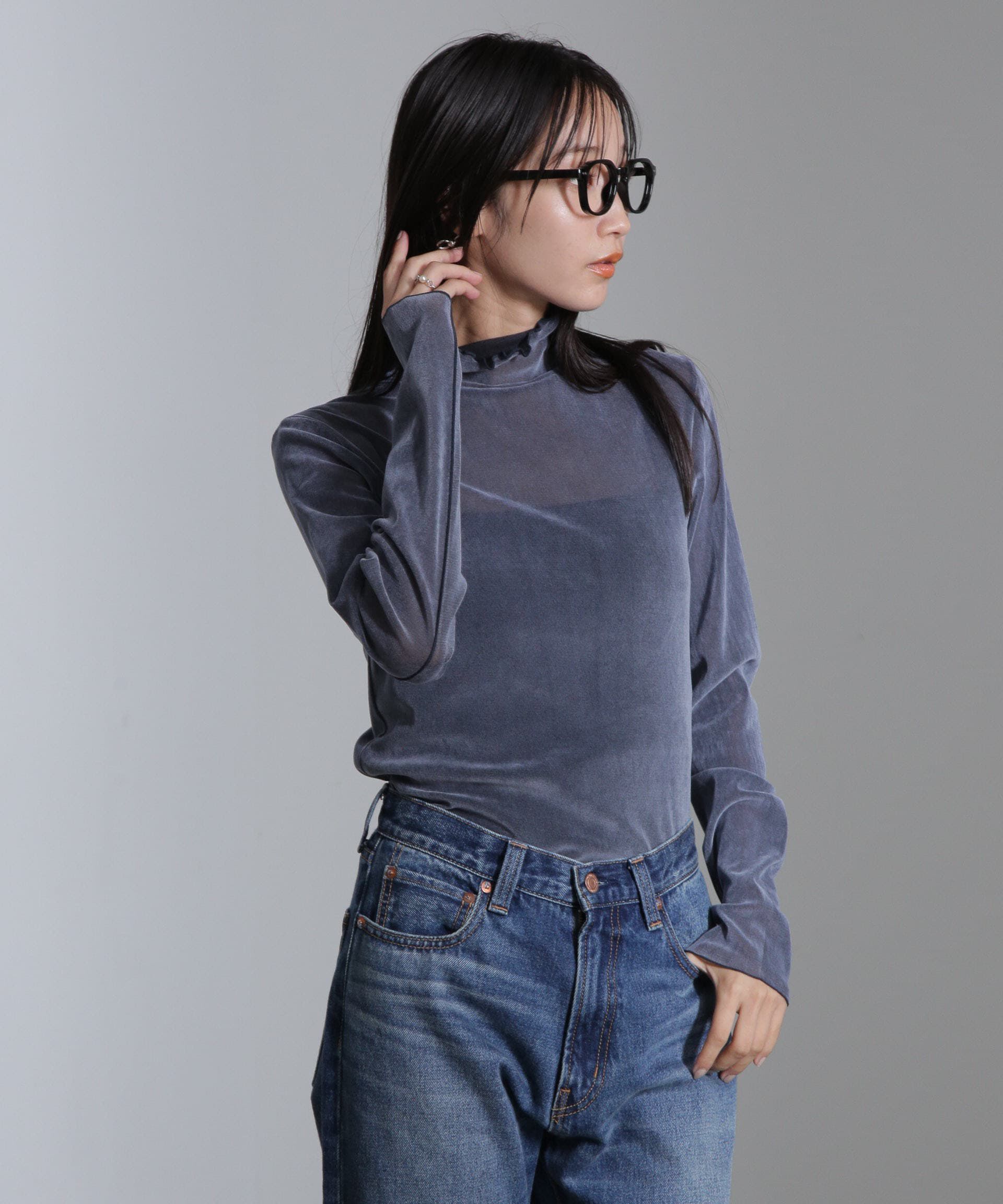 nano･universe「ベロアチュールタートルプルオーバー」|Tシャツ・カットソー|