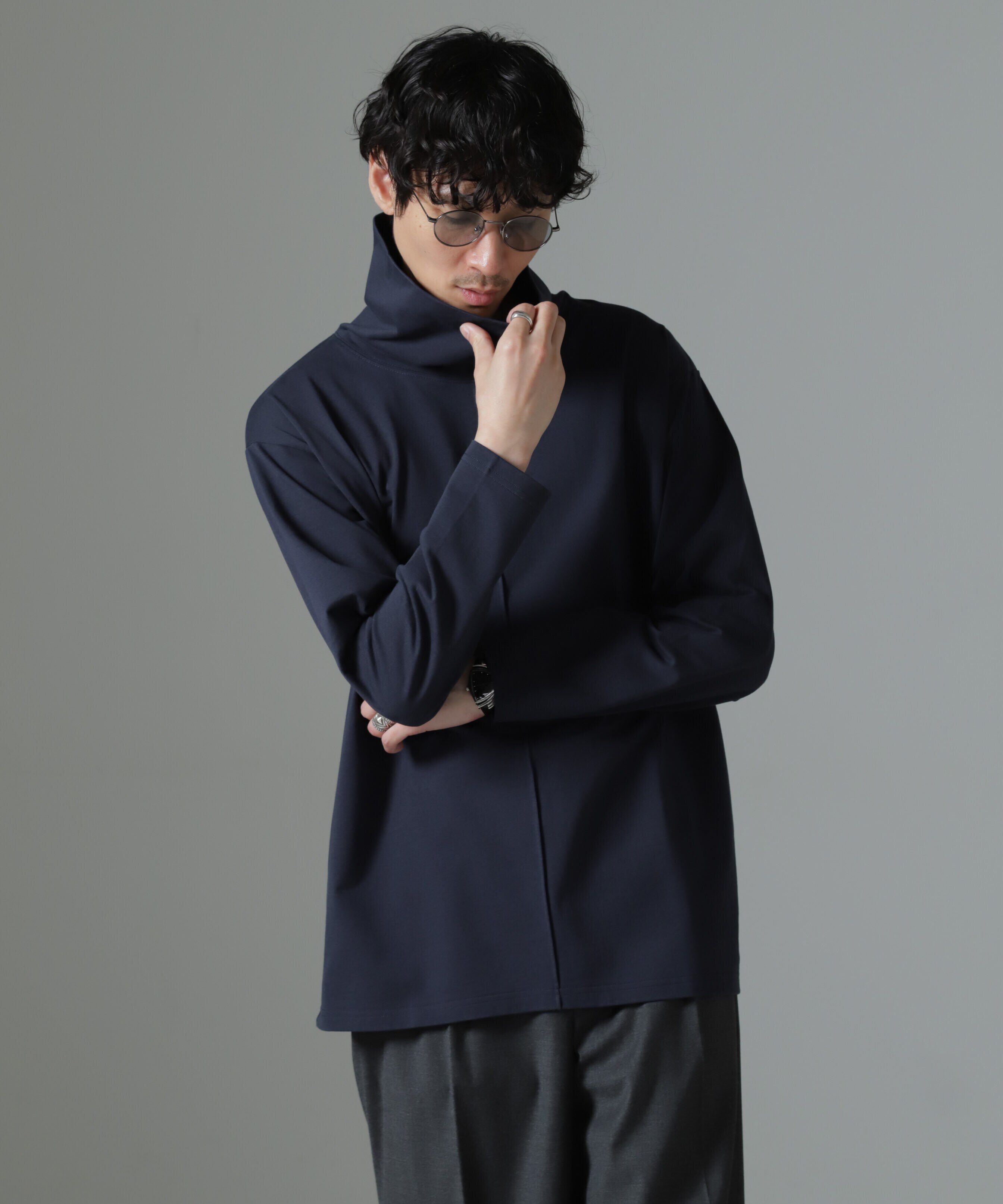 nano･universe「WEB限定/ボリュームハイネックプルオーバー 長袖」|Tシャツ・カットソー|