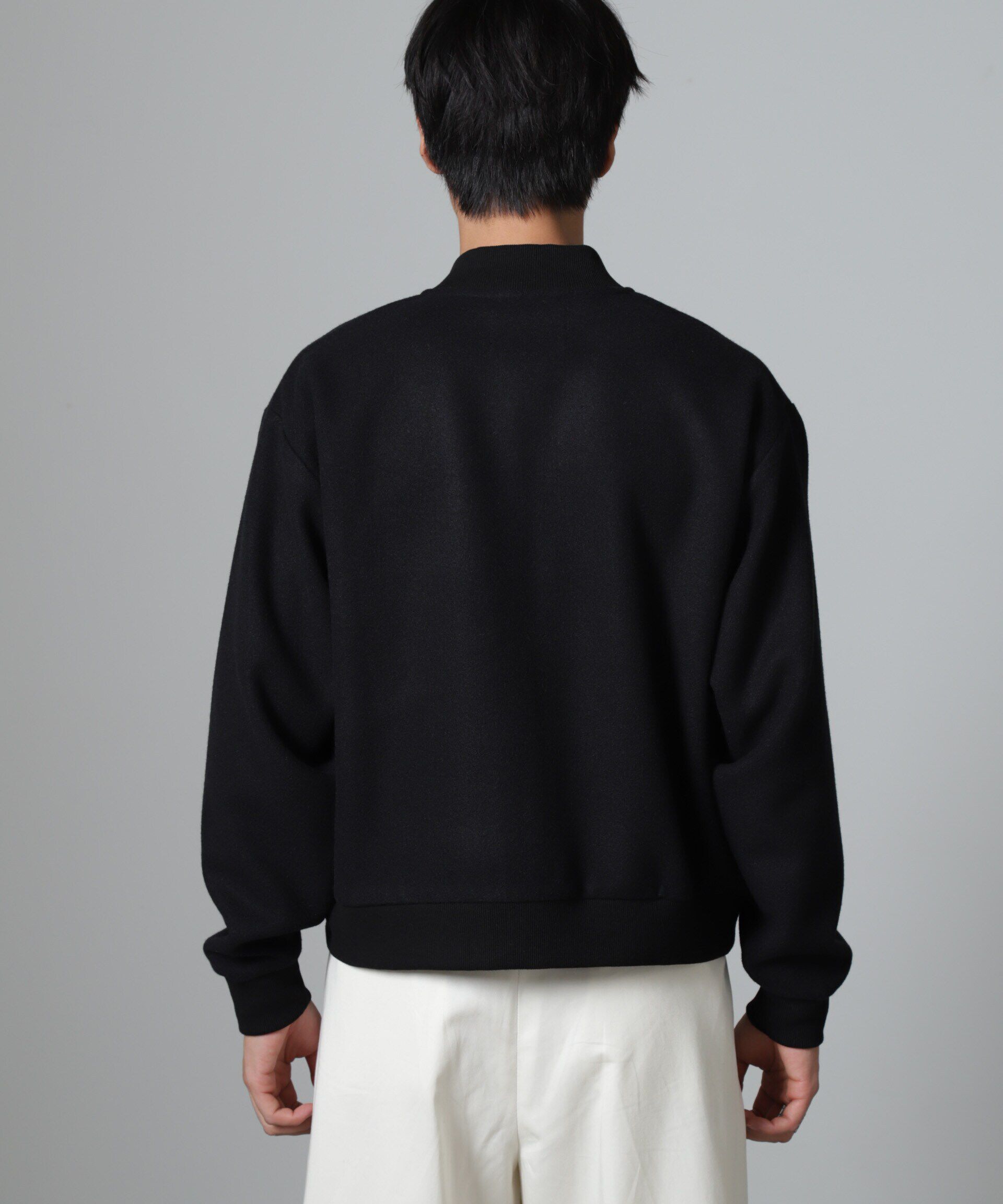 nano･universe「合繊メルトンボンバージャケット」|ブルゾン・スタジャン|