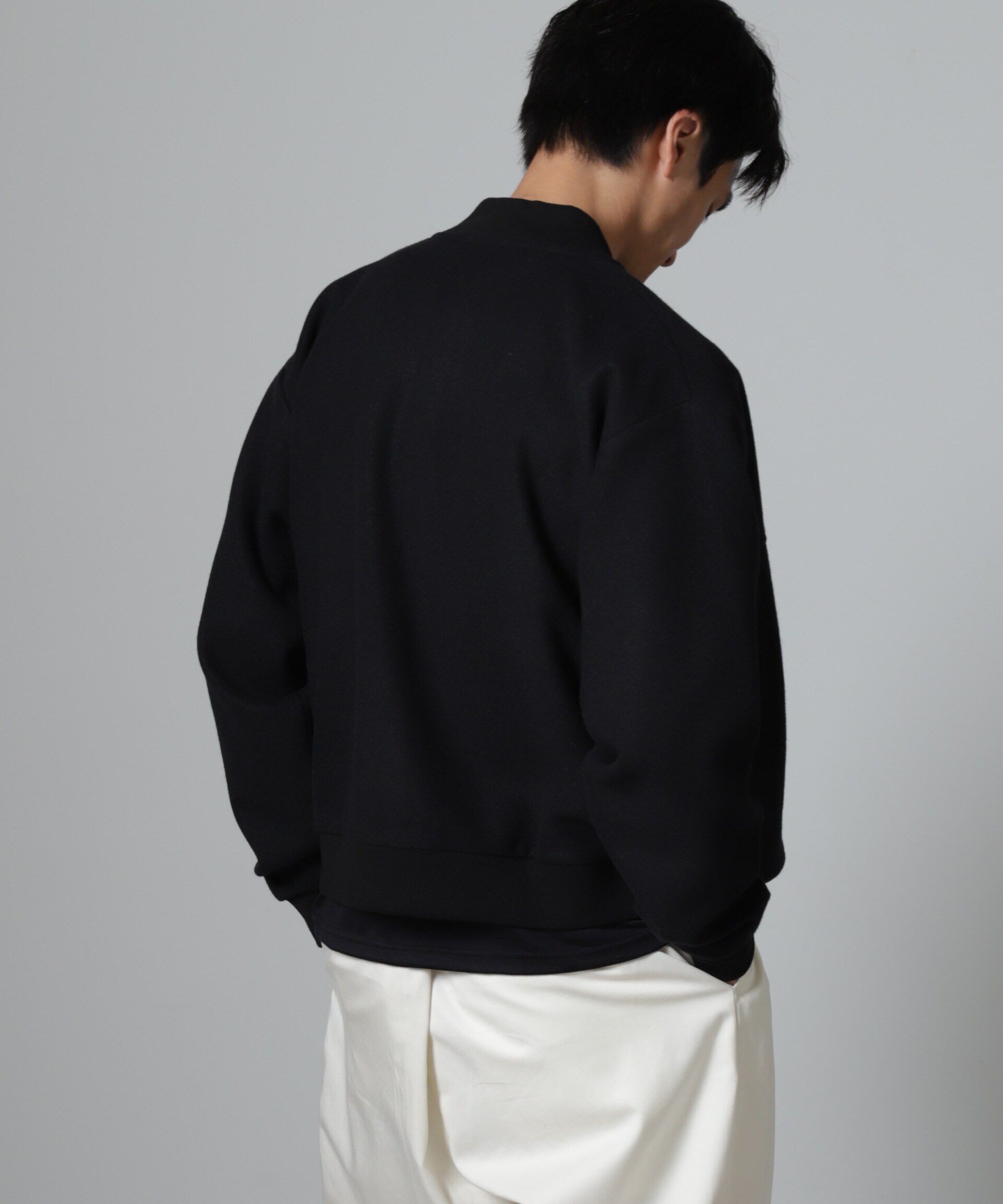 nano･universe「合繊メルトンボンバージャケット」|ブルゾン・スタジャン|