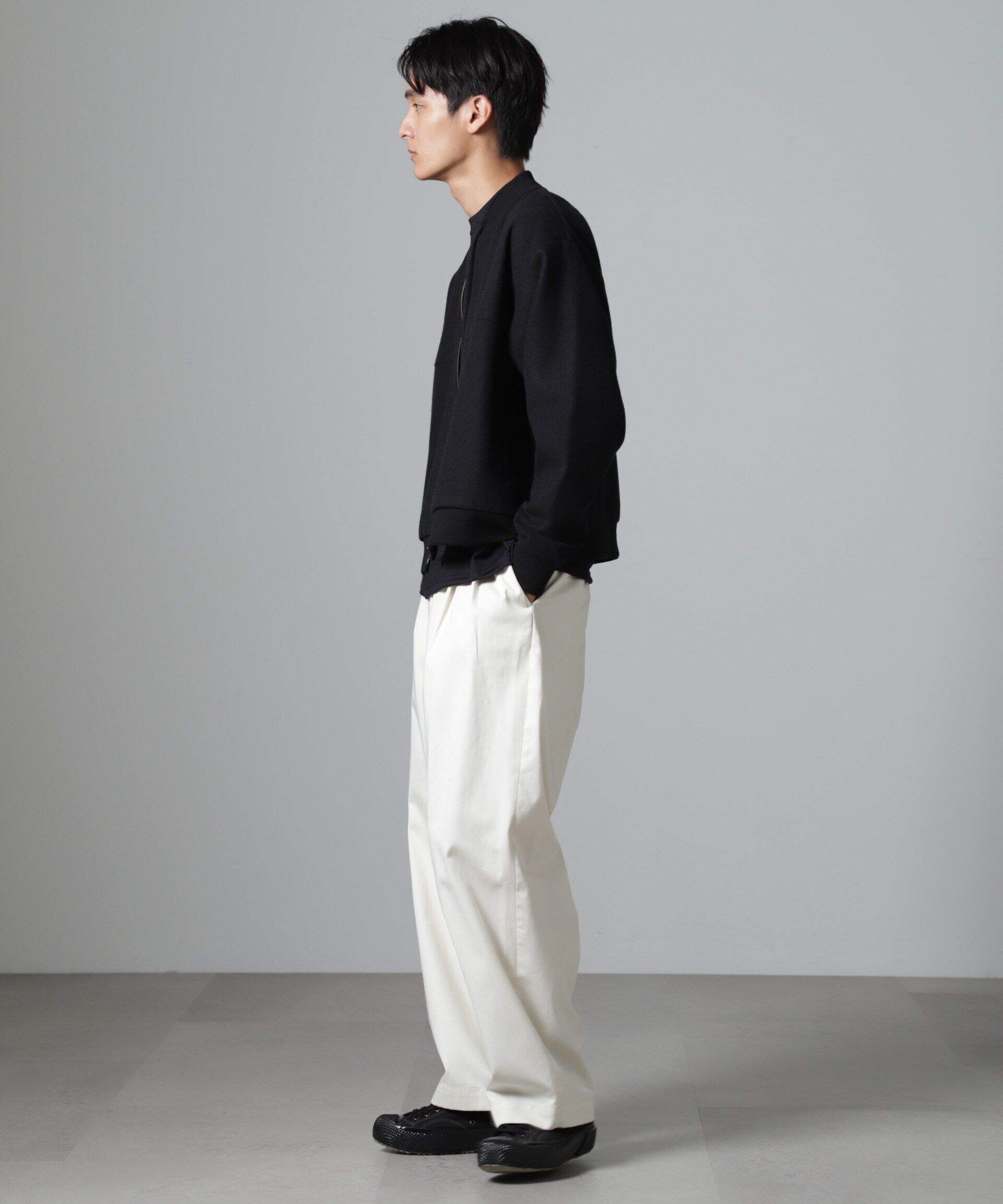 nano･universe「合繊メルトンボンバージャケット」|ブルゾン・スタジャン|