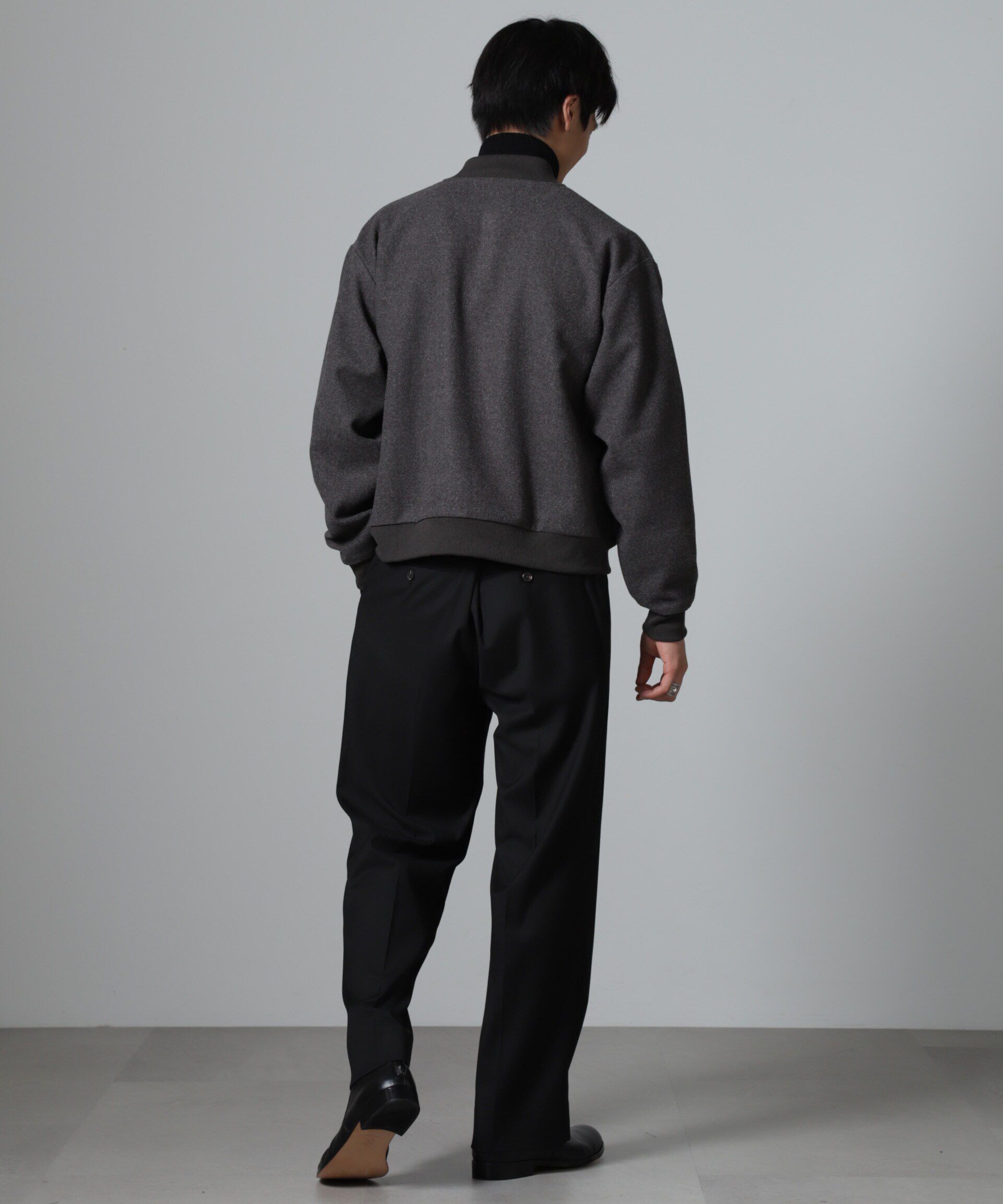 nano･universe「合繊メルトンボンバージャケット」|ブルゾン・スタジャン|