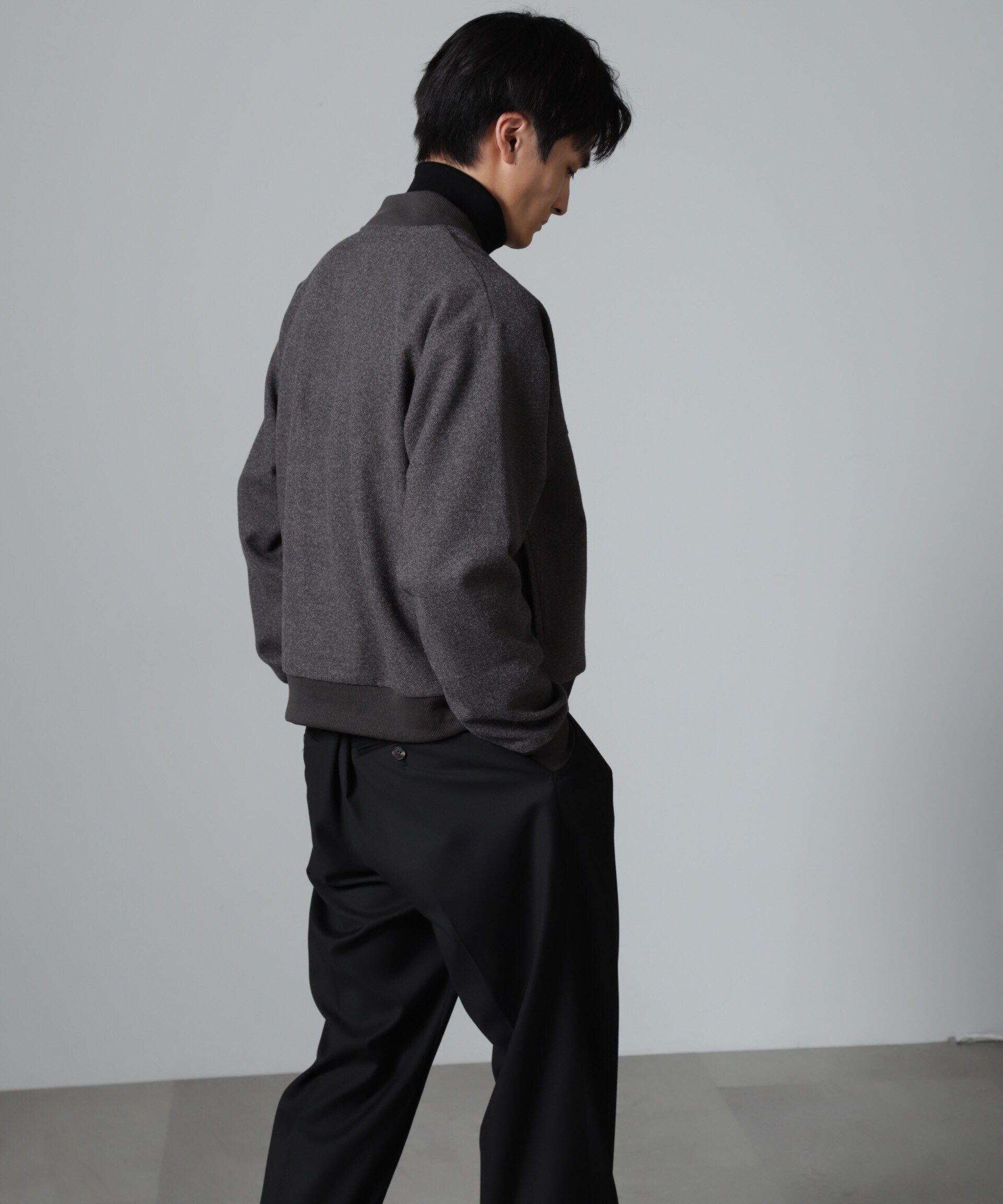 nano･universe「合繊メルトンボンバージャケット」|ブルゾン・スタジャン|