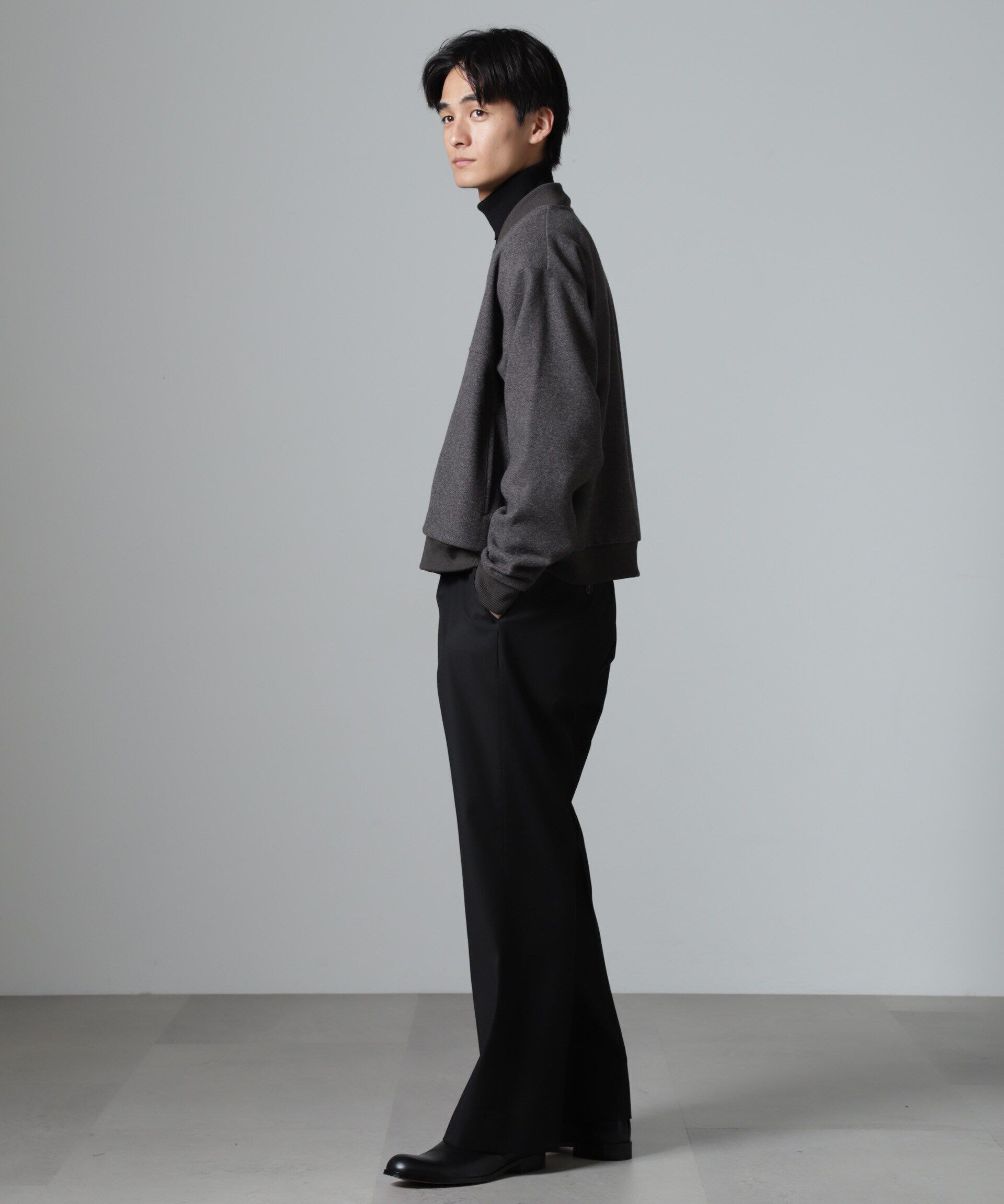 nano･universe「合繊メルトンボンバージャケット」|ブルゾン・スタジャン|