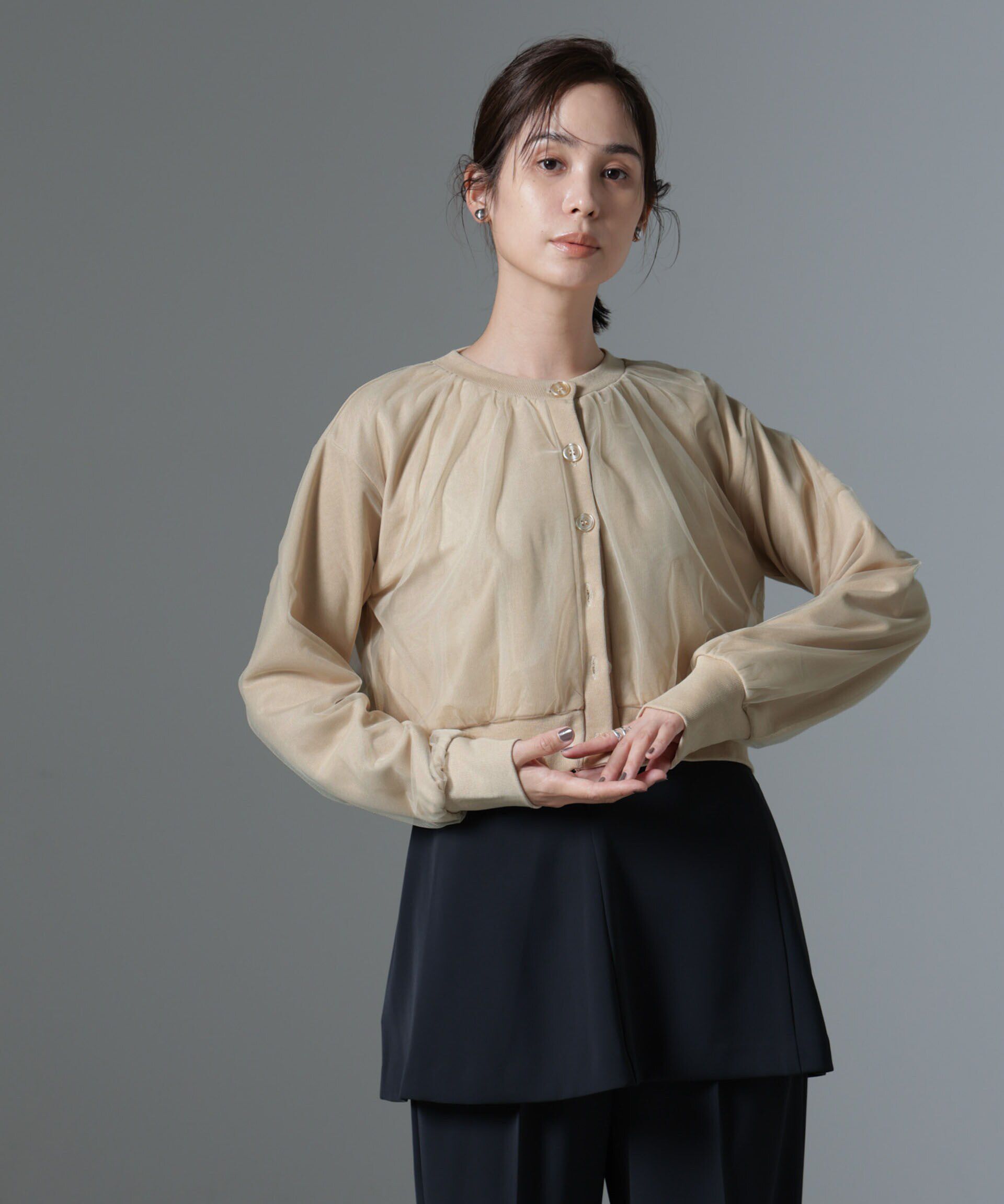 nano･universe「チュールコンビカーディガン」|Tシャツ・カットソー|